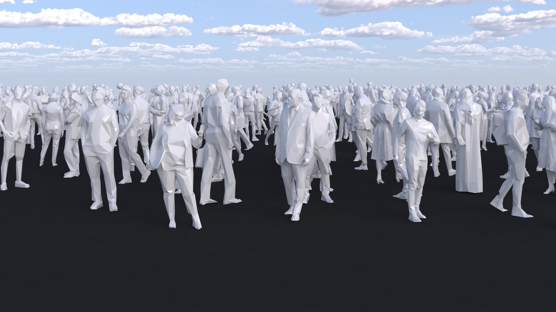 Low Poly People Model Low-poly 3D model_6
