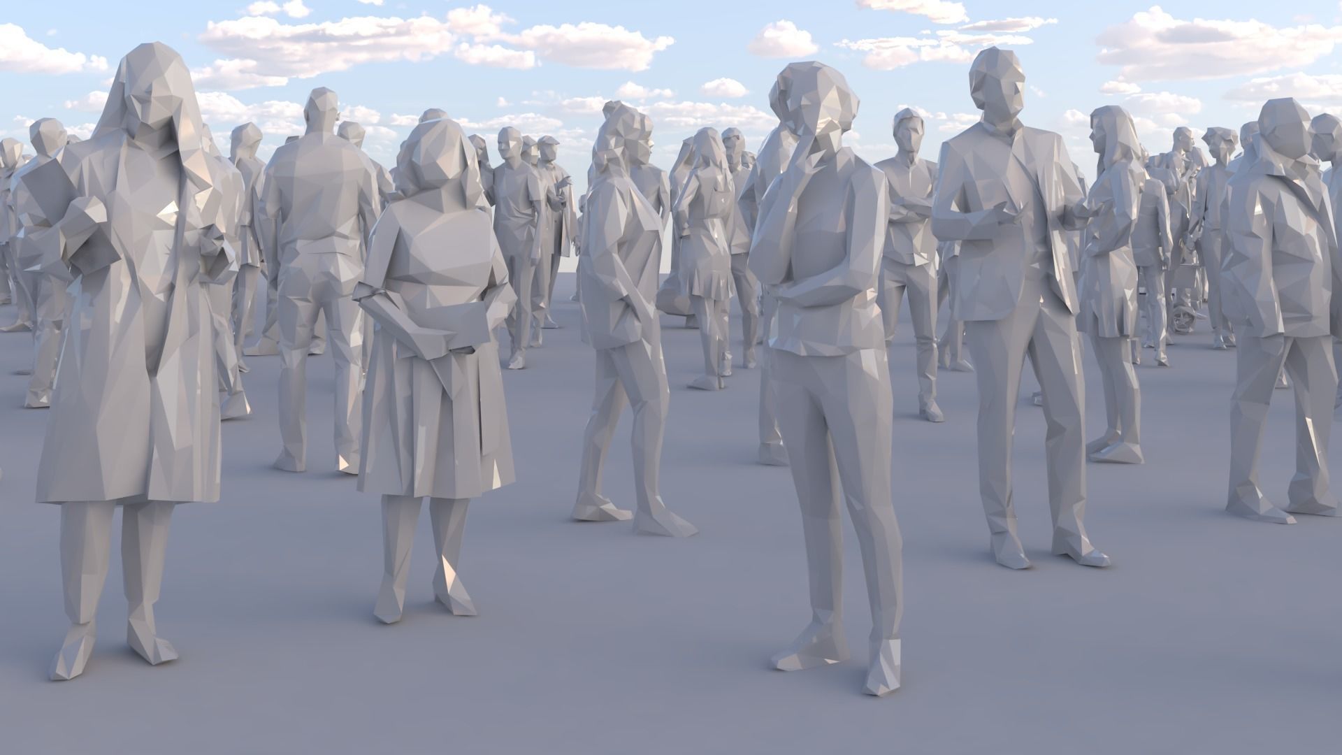Low Poly People Model Low-poly 3D model_4