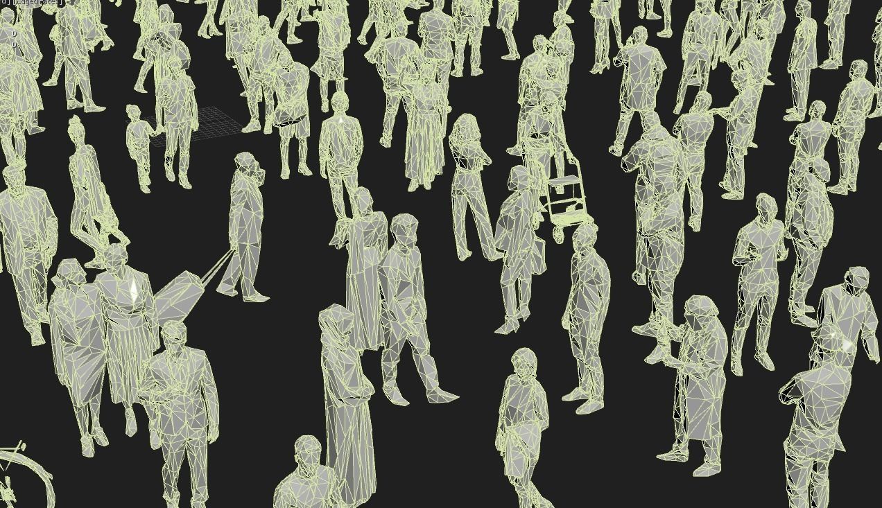 Low Poly People Model Low-poly 3D model_10