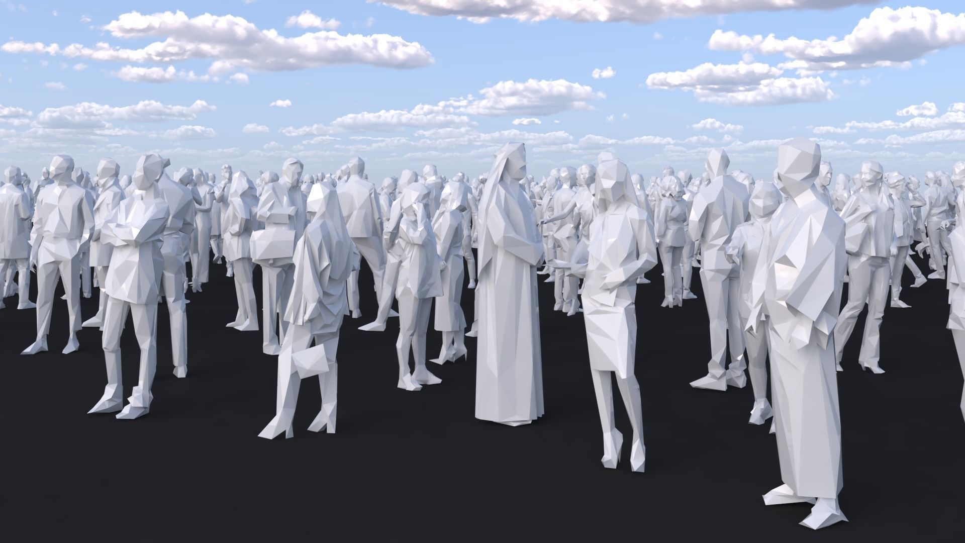 Low Poly People Model Low-poly 3D model_5