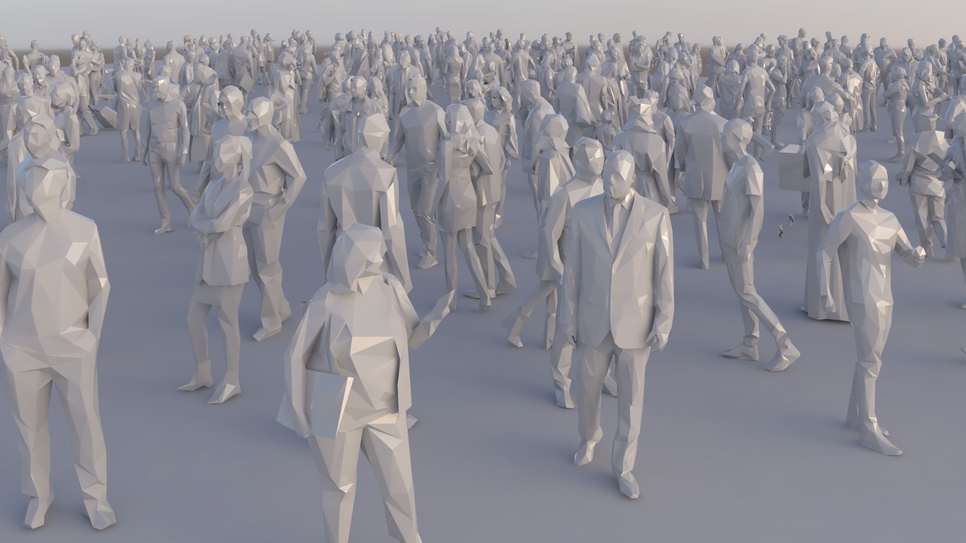 Low Poly People Model Low-poly 3D model_2