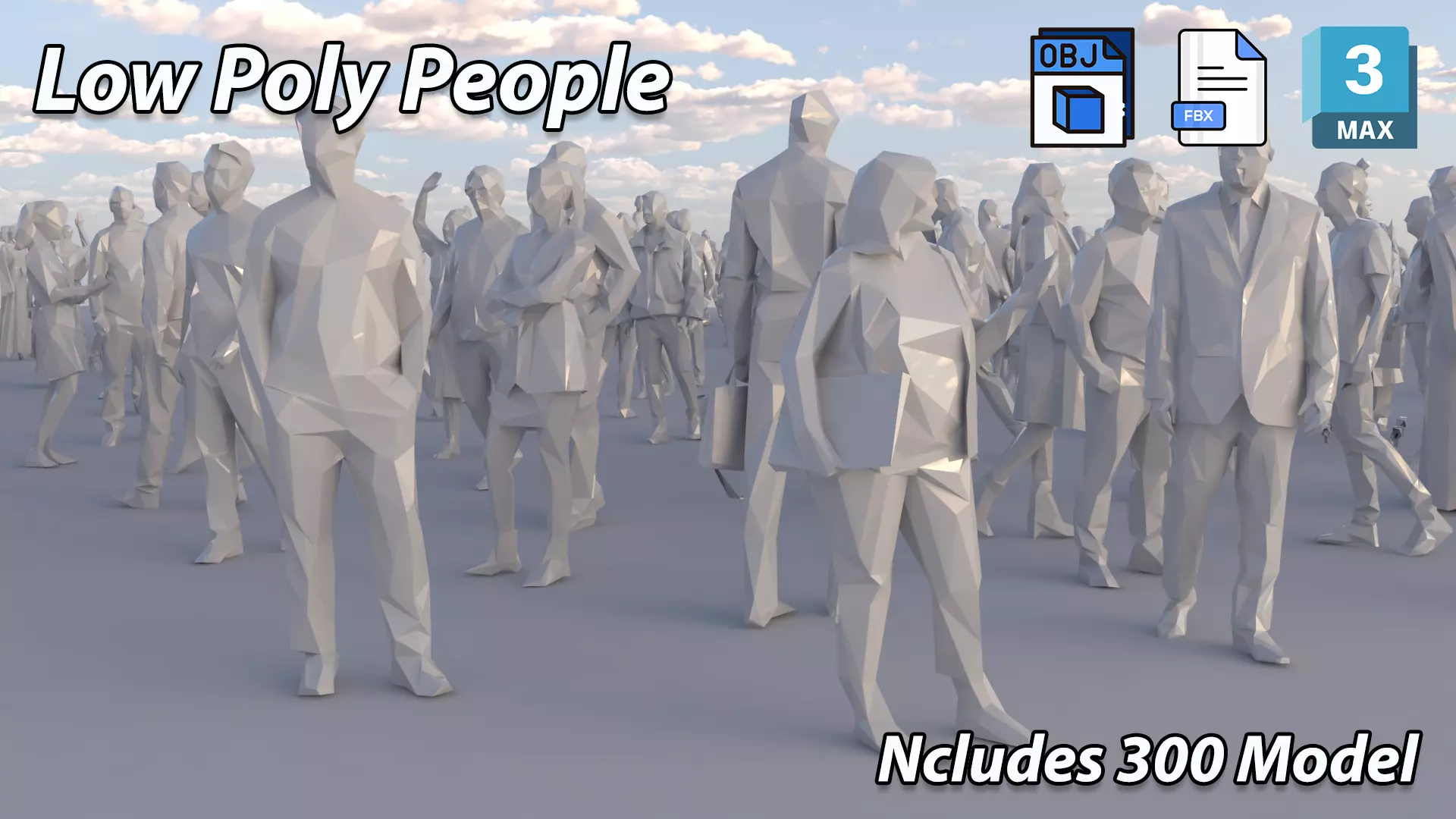 Low Poly People Model Low-poly 3D model_0