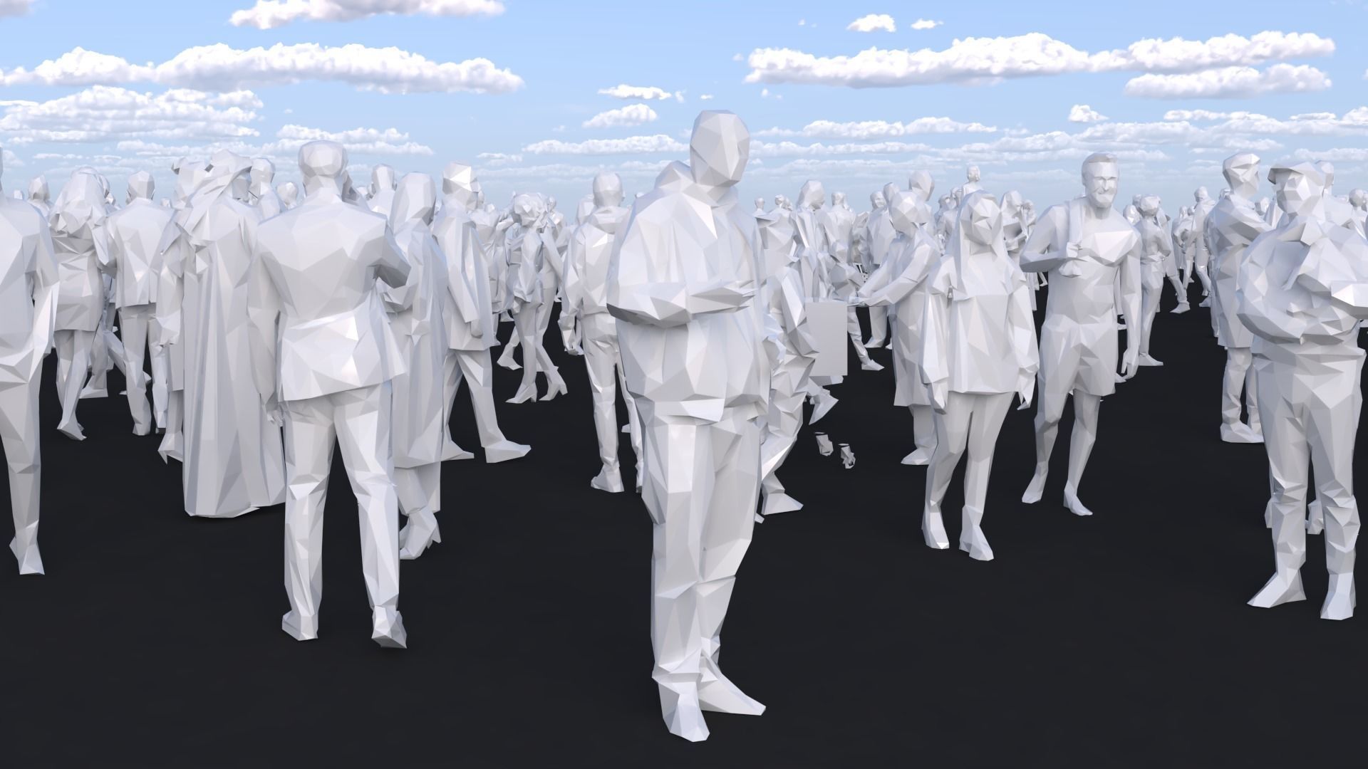 Low Poly People Model Low-poly 3D model_7