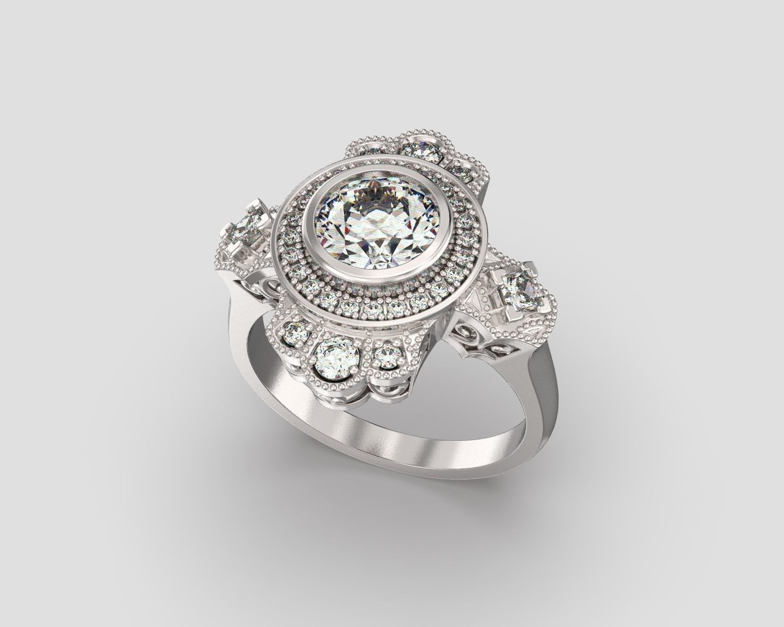 R 066 Vintage style ring 3D print model_8