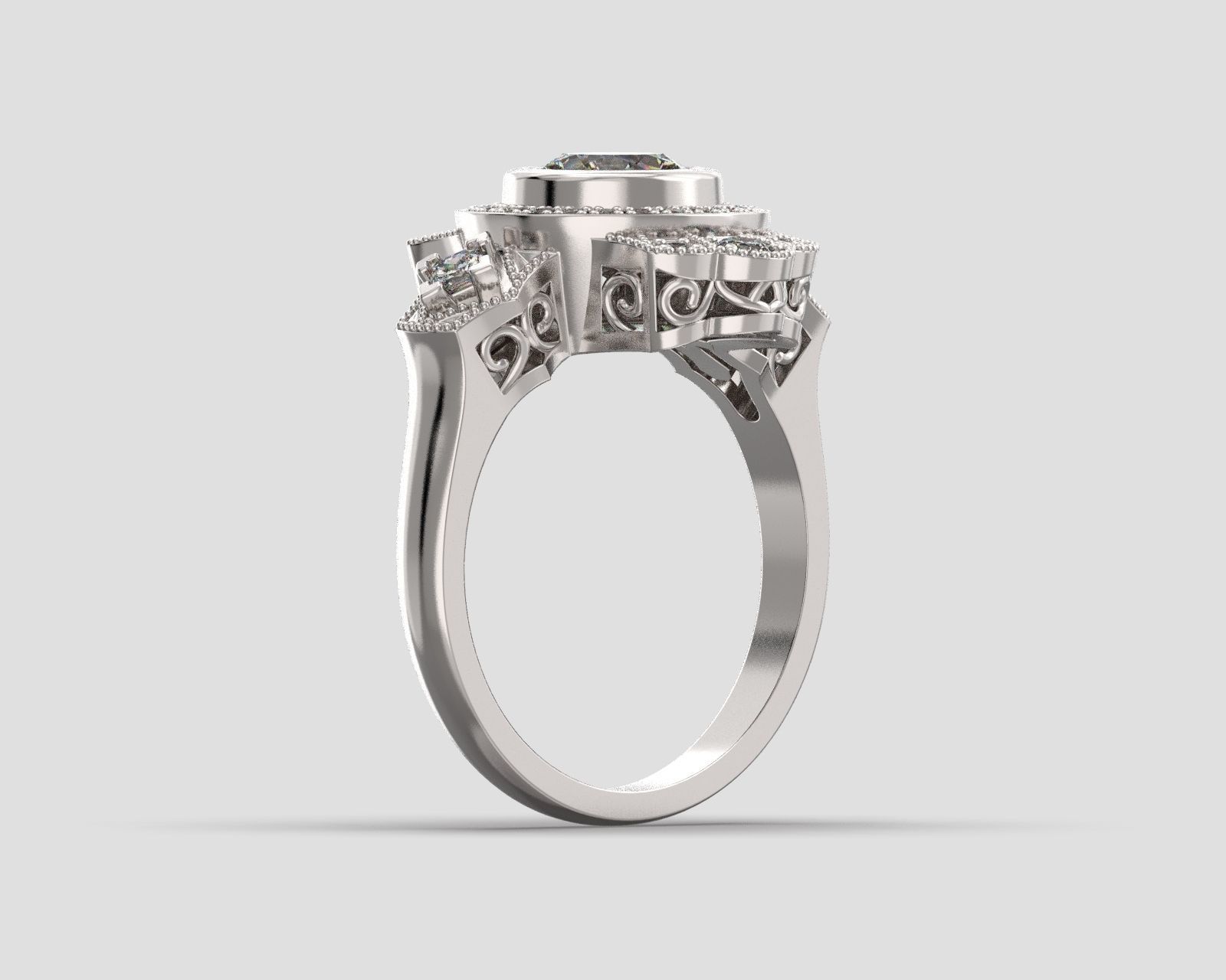 R 066 Vintage style ring 3D print model_10