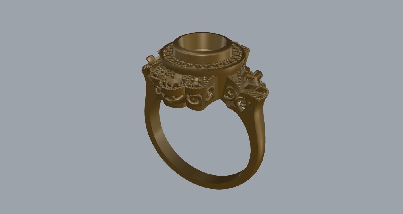 R 066 Vintage style ring 3D print model_13