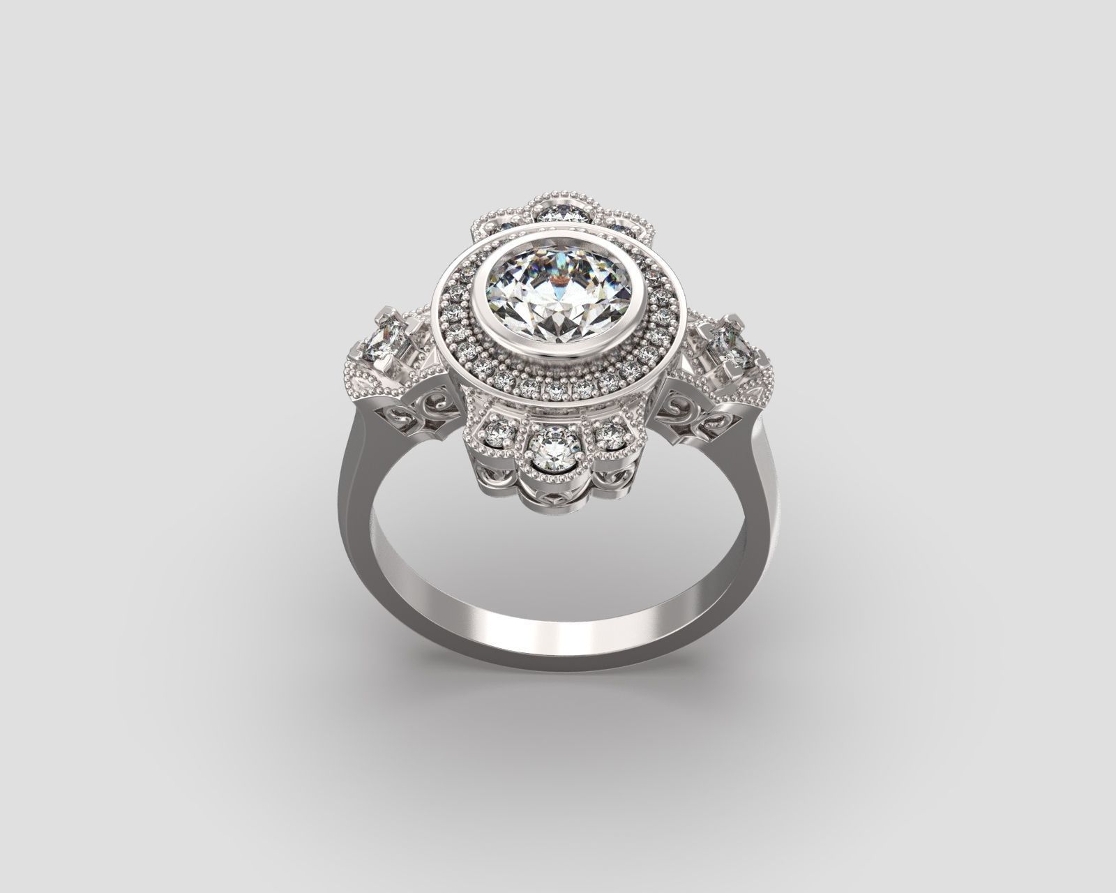 R 066 Vintage style ring 3D print model_1