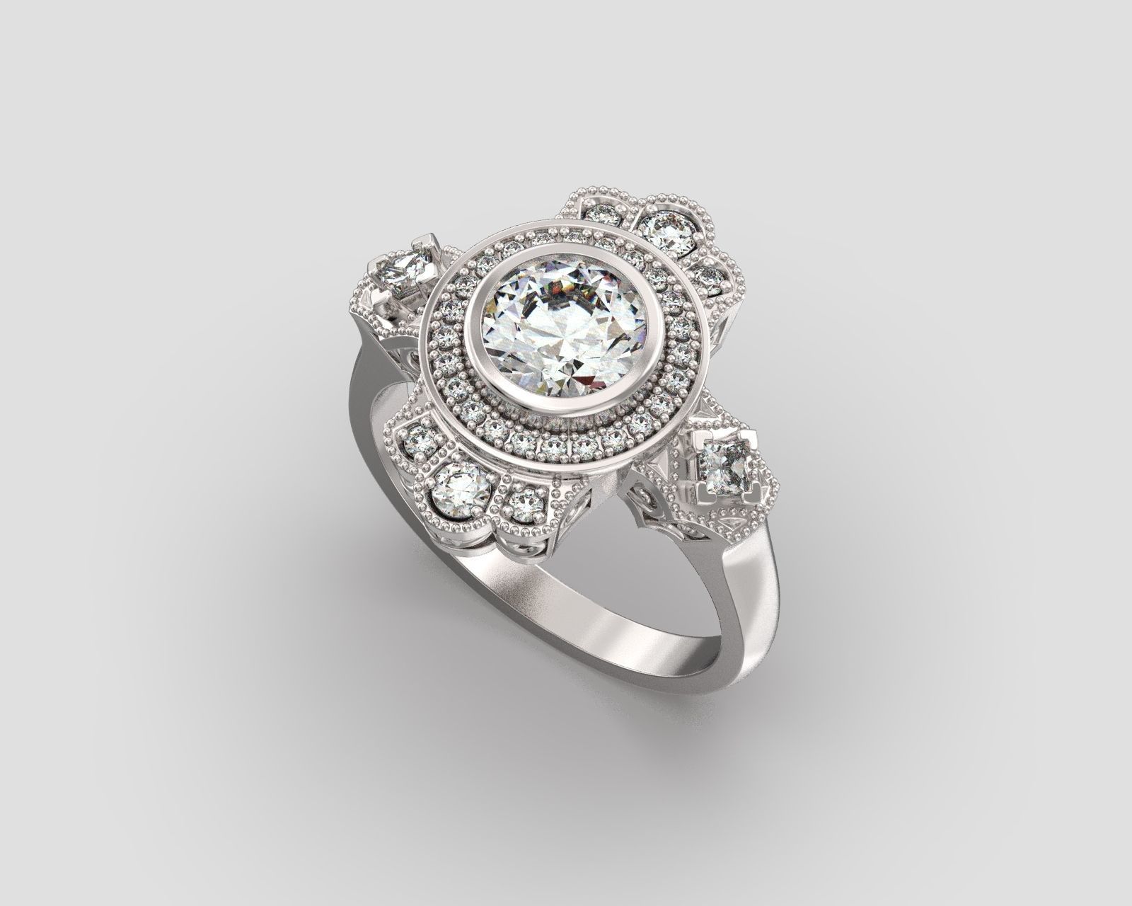R 066 Vintage style ring 3D print model_9