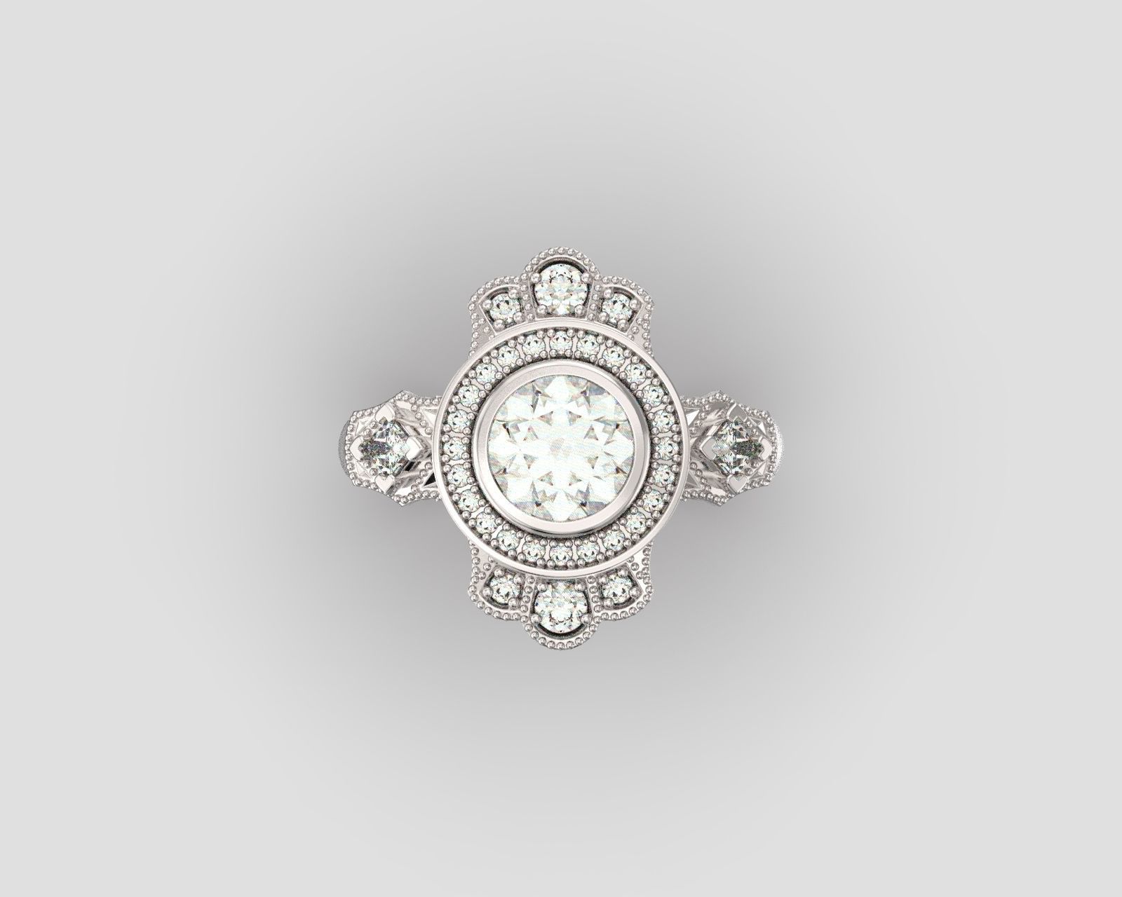 R 066 Vintage style ring 3D print model_2