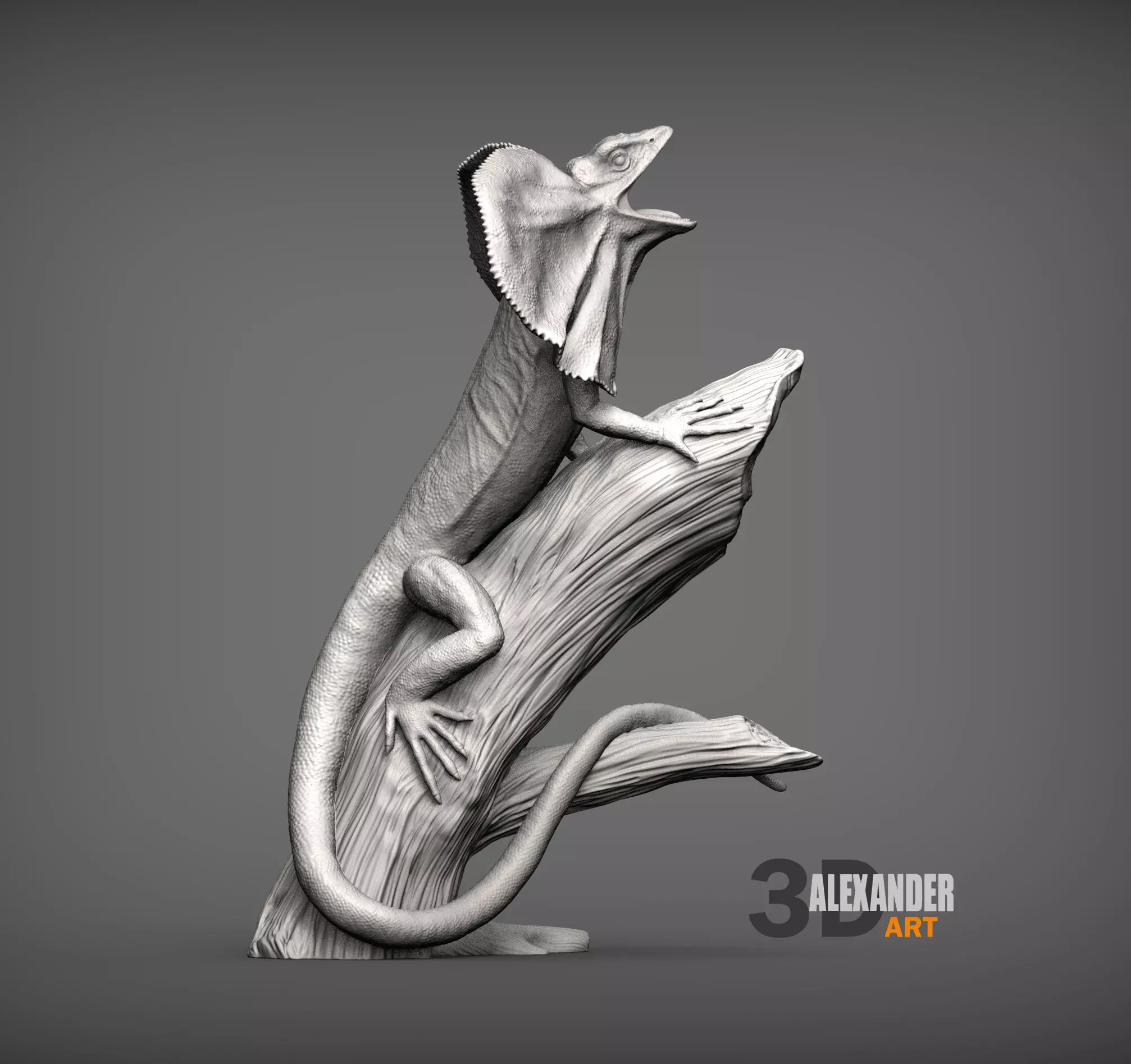 Frilled lizard 3D print model
