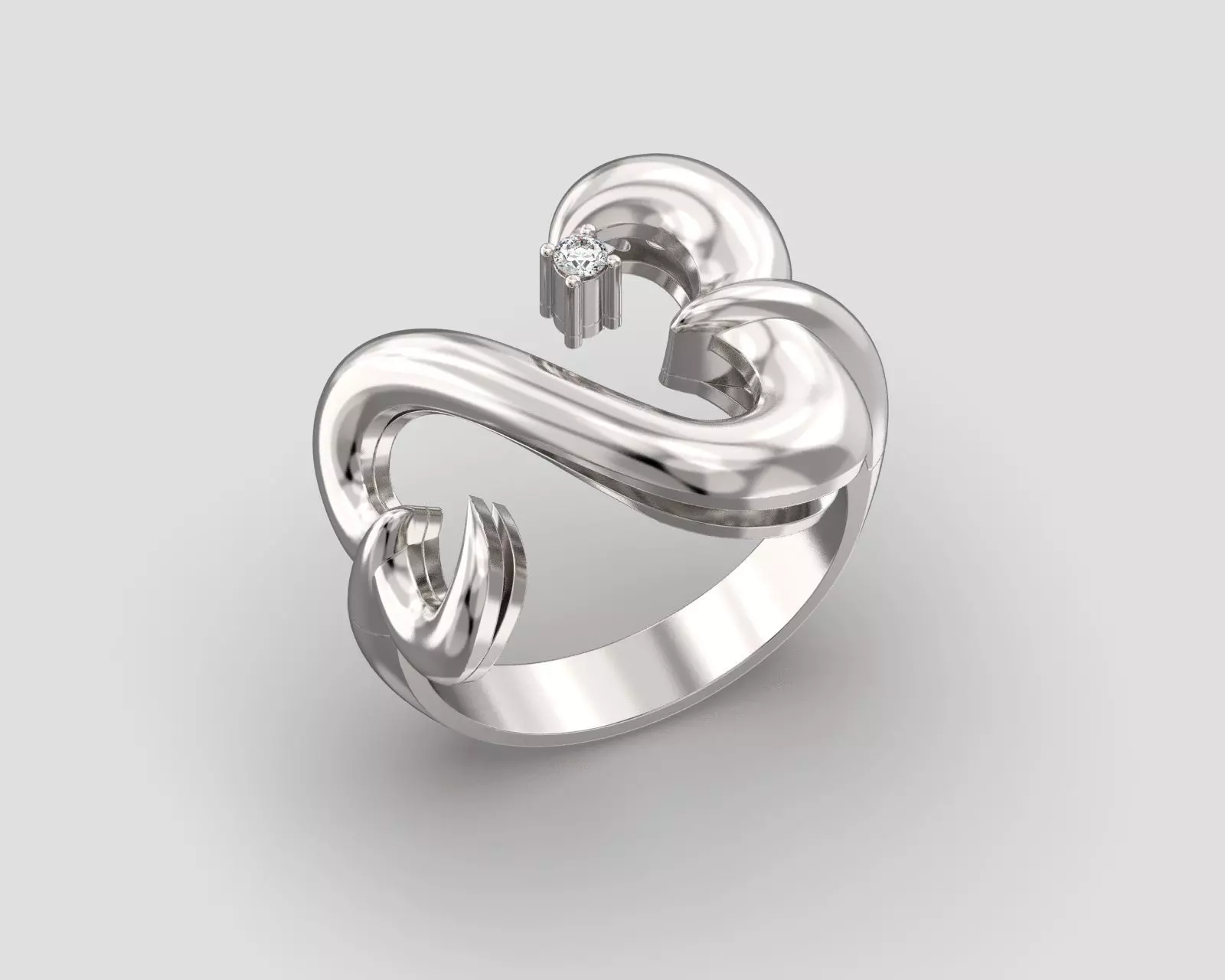 R 145 ring two hearts 3D print model