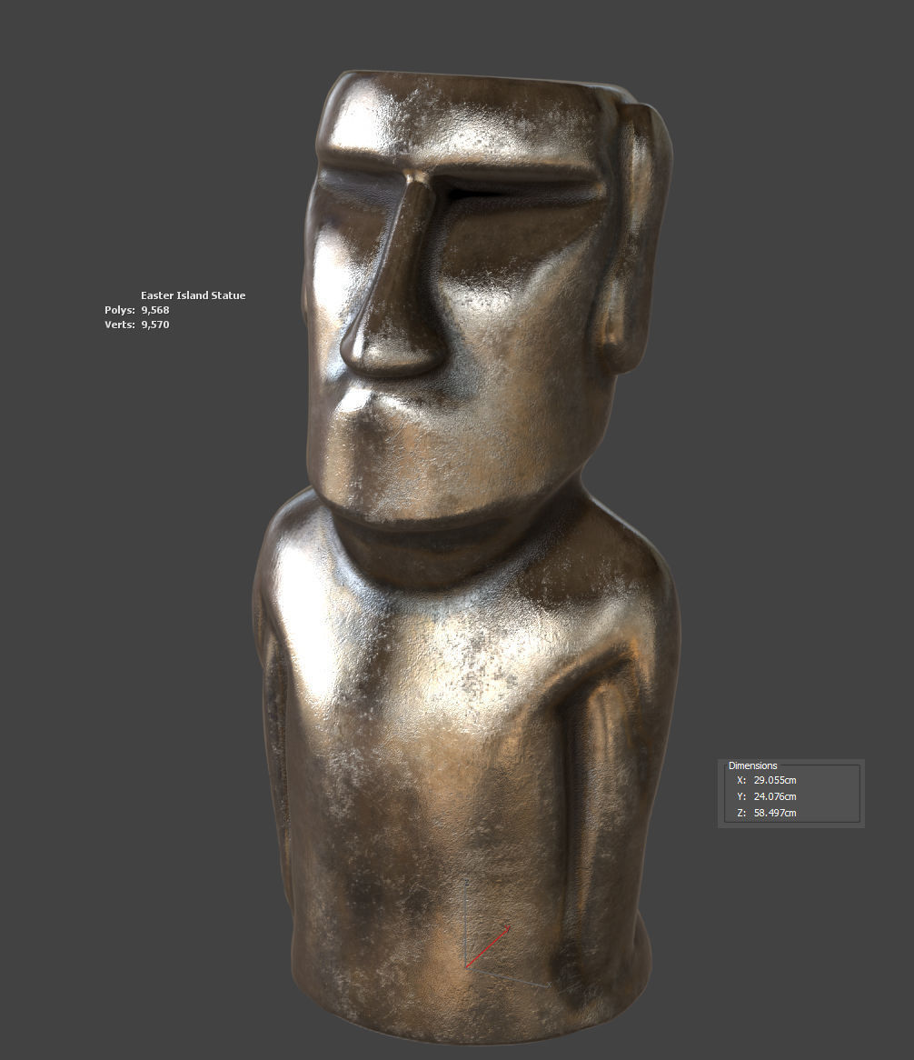 Easter Island Statue decoration statuette 3D model_3