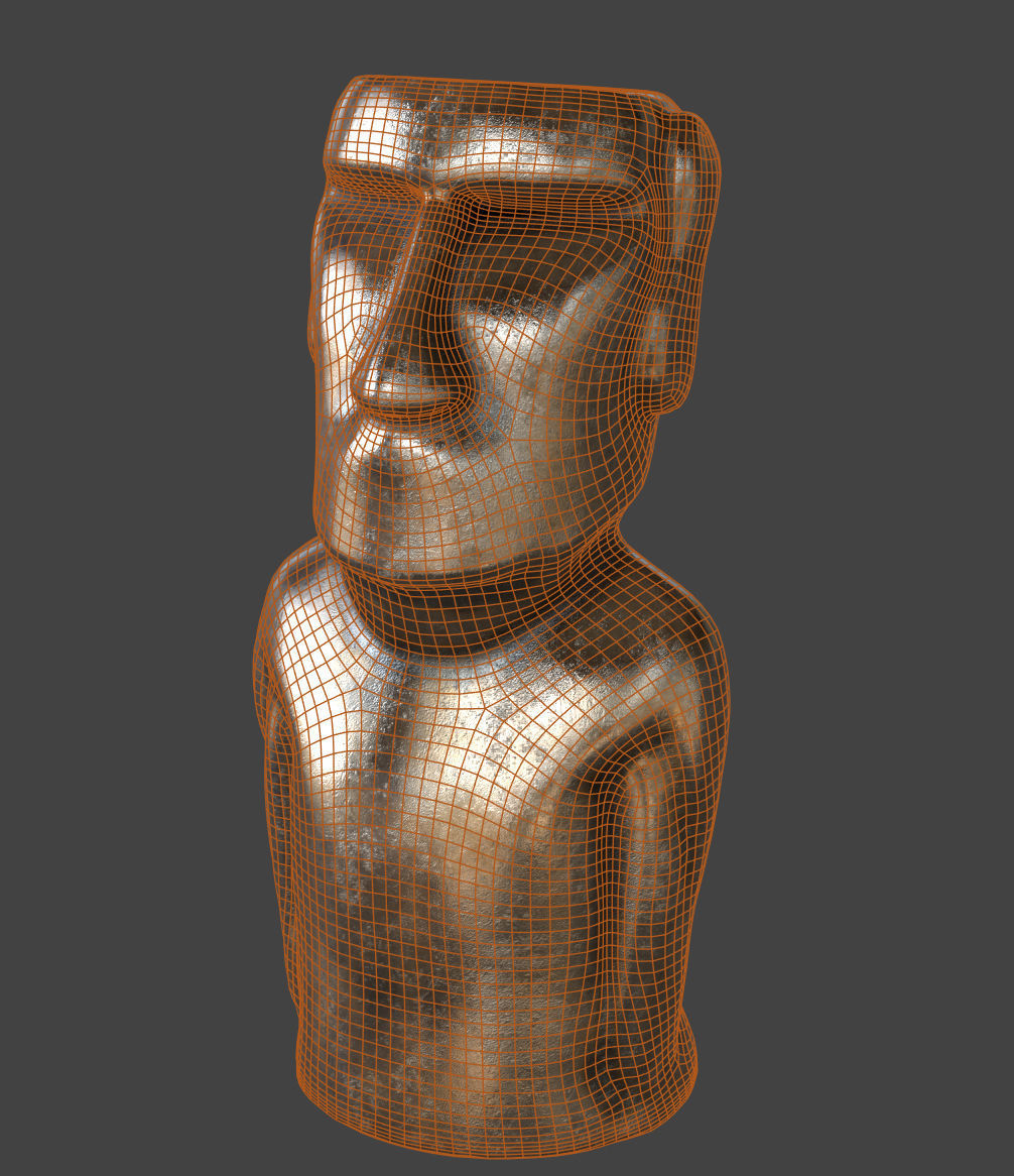 Easter Island Statue decoration statuette 3D model_4