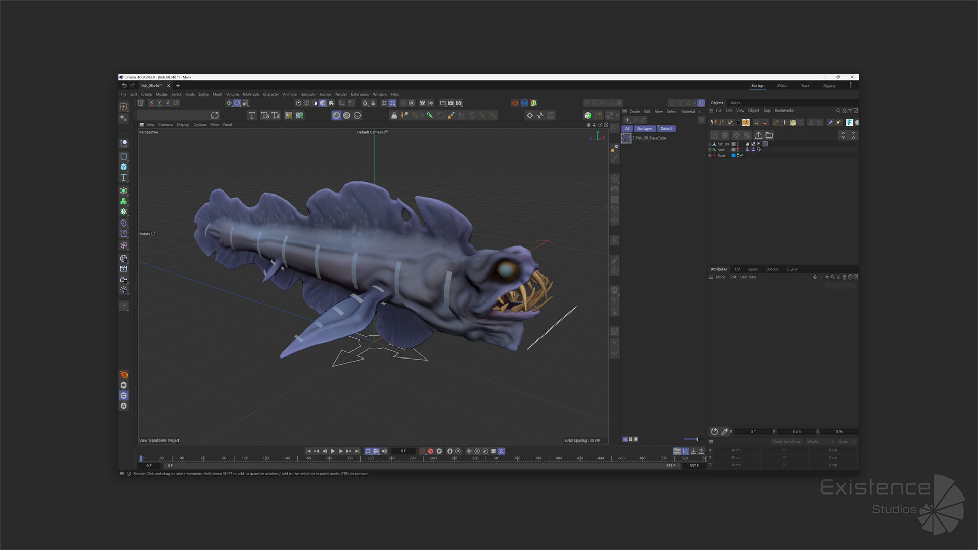 Fantasy Fish 08 - Aqua Life - Water Underwater Creature - 49 Low-poly 3D model_7