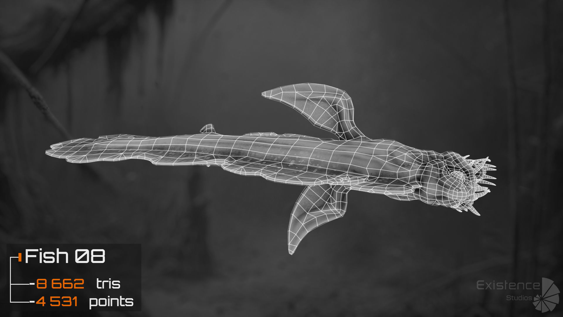 Fantasy Fish 08 - Aqua Life - Water Underwater Creature - 49 Low-poly 3D model_5