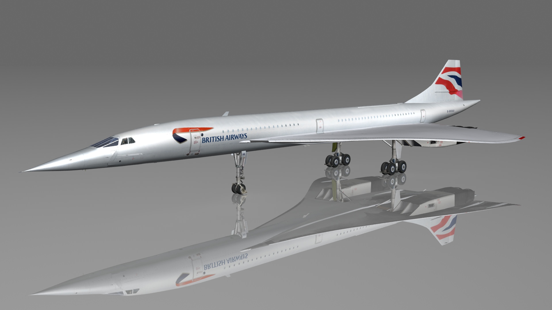 British Airways Concorde G-BOAA 3D Model .max .obj .fbx ...