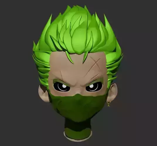 Fierce Green Warrior 3D Character Model