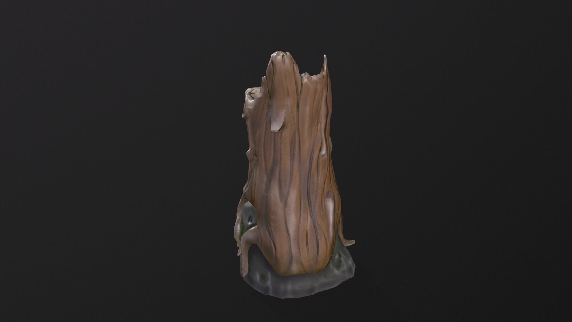 Stump on a stone Low-poly 3D model_13