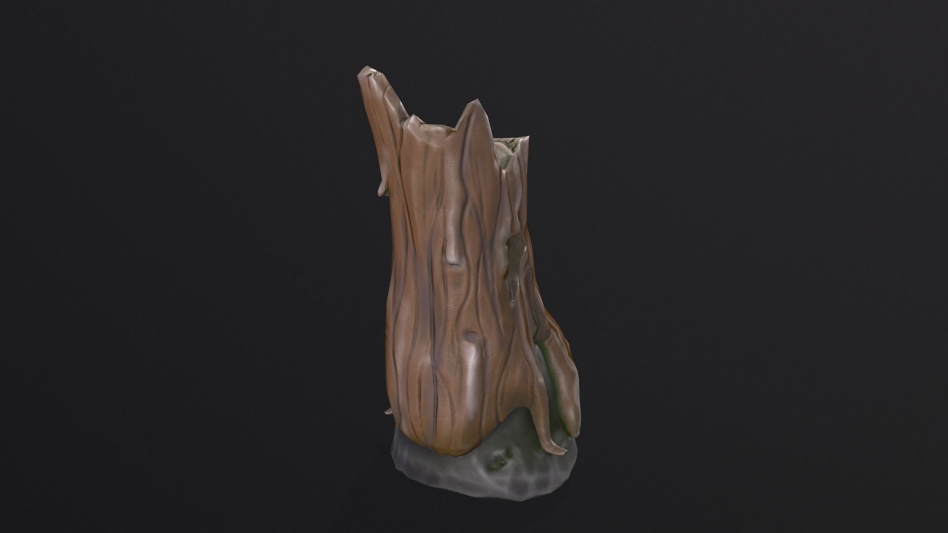 Stump on a stone Low-poly 3D model_16