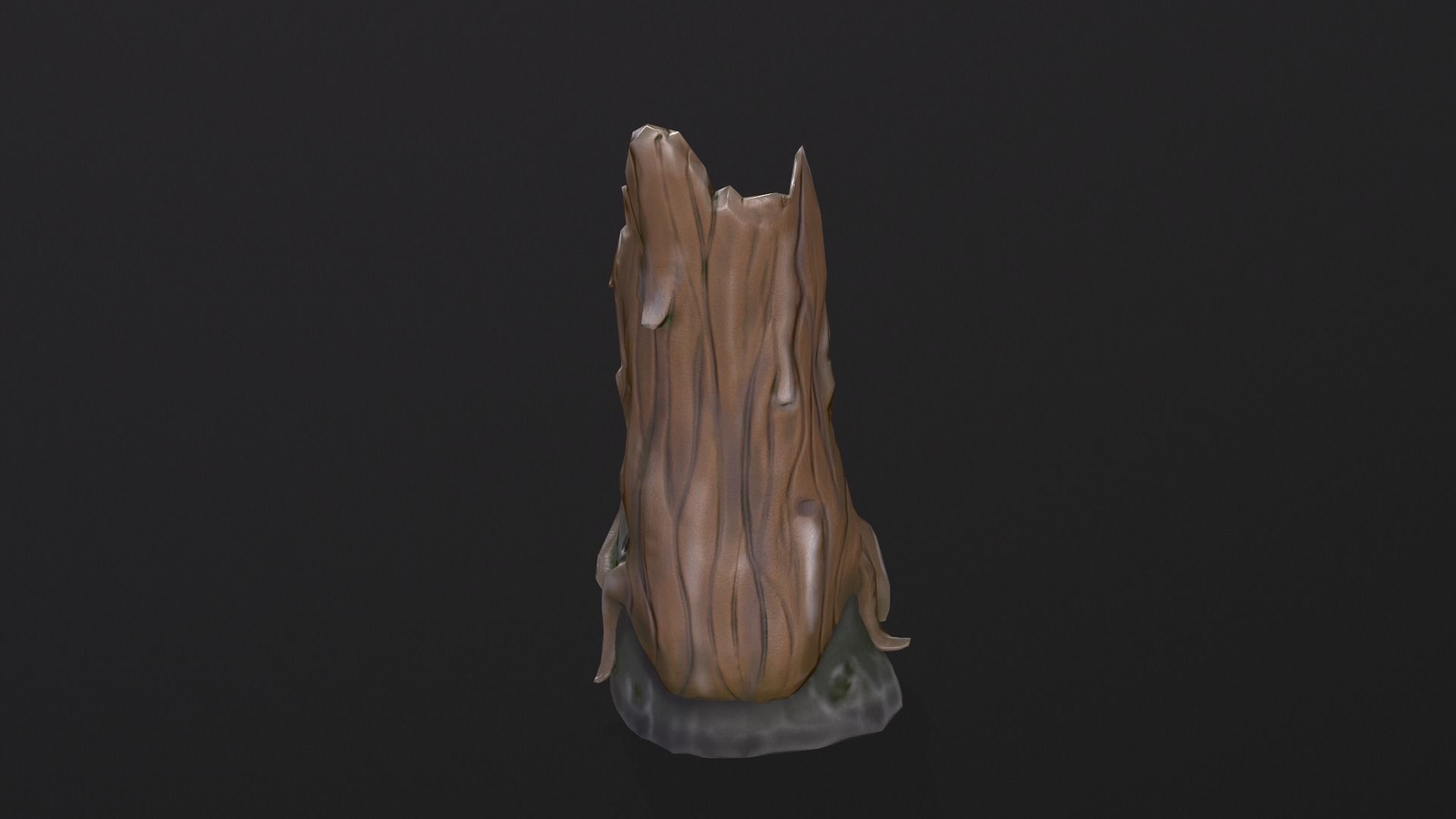 Stump on a stone Low-poly 3D model_14