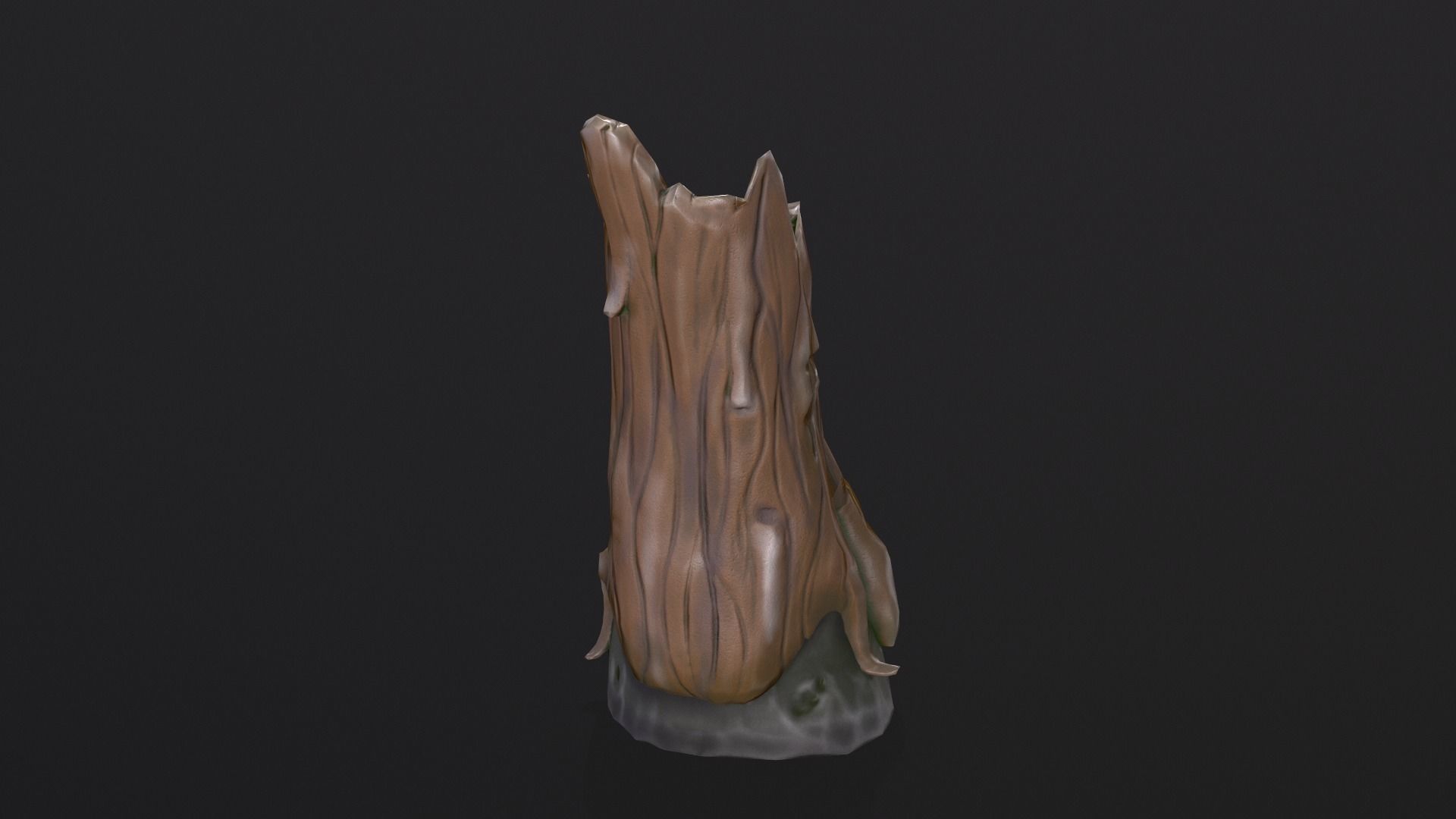 Stump on a stone Low-poly 3D model_15