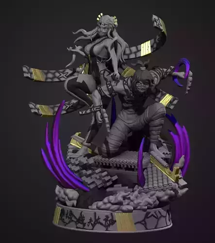 GYUTARO AND DAKI - DEMON SLAYER - 3D PRINT MODEL 3D print model