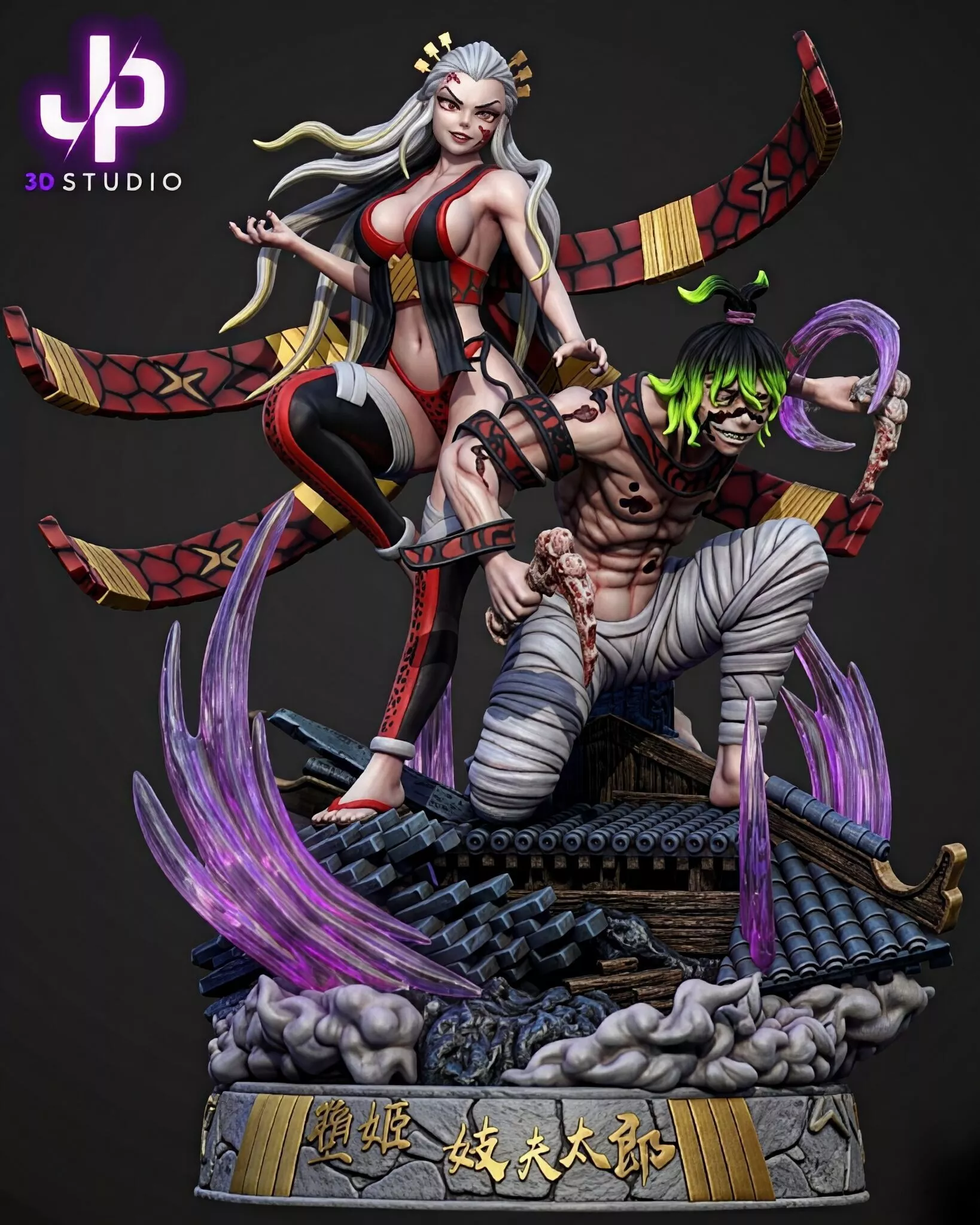 GYUTARO AND DAKI - DEMON SLAYER - 3D PRINT MODEL 3D print model