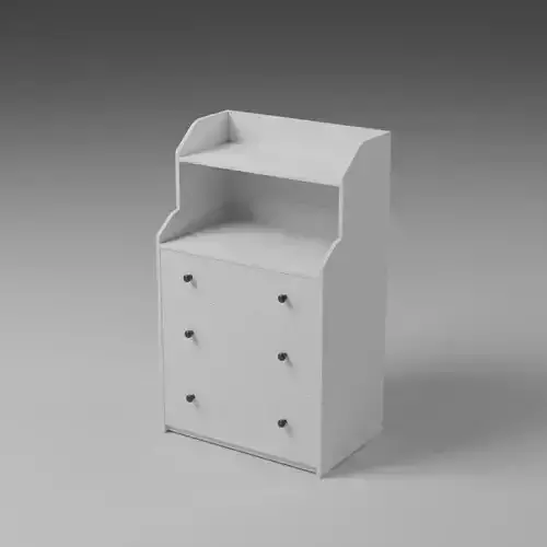 IKEA Hauga Chest 3 Drawers with Shelf 3D model
