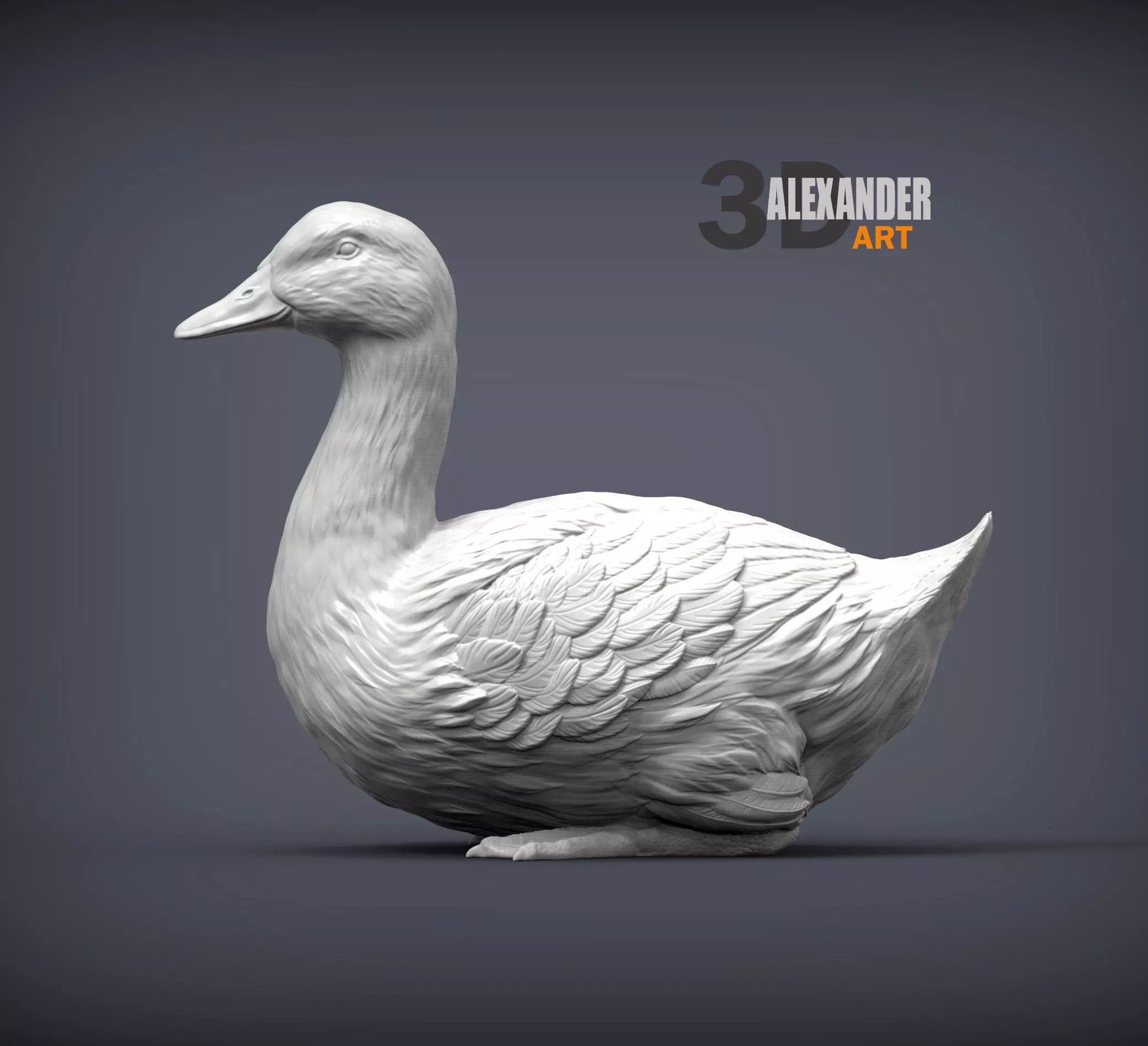 Pekin duck lies 3D print model
