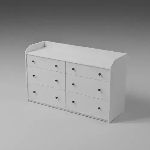 IKEA Hauga Chest 6 Drawers 3D model