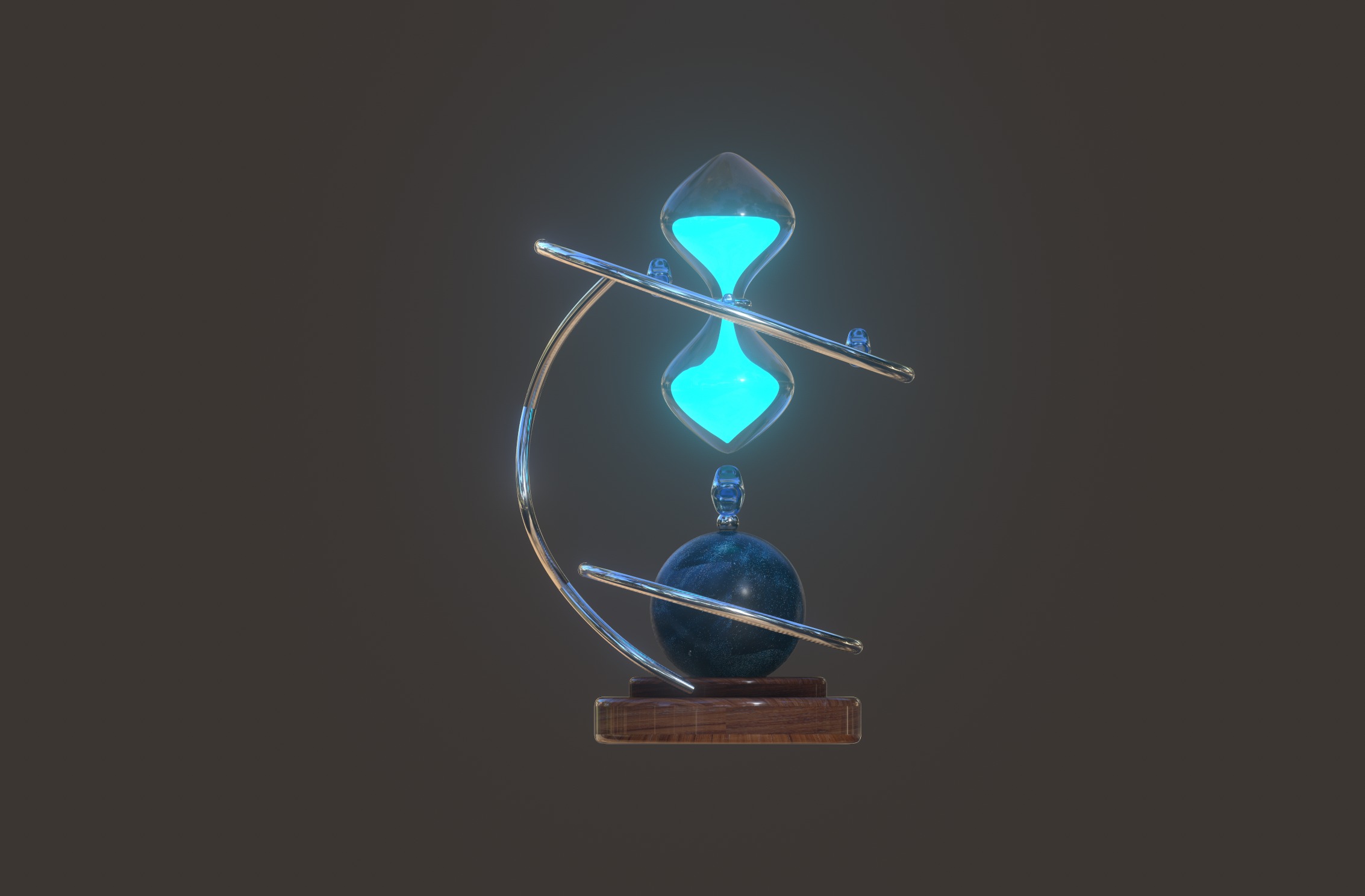 Outer space theme Hourglass 3D model_4