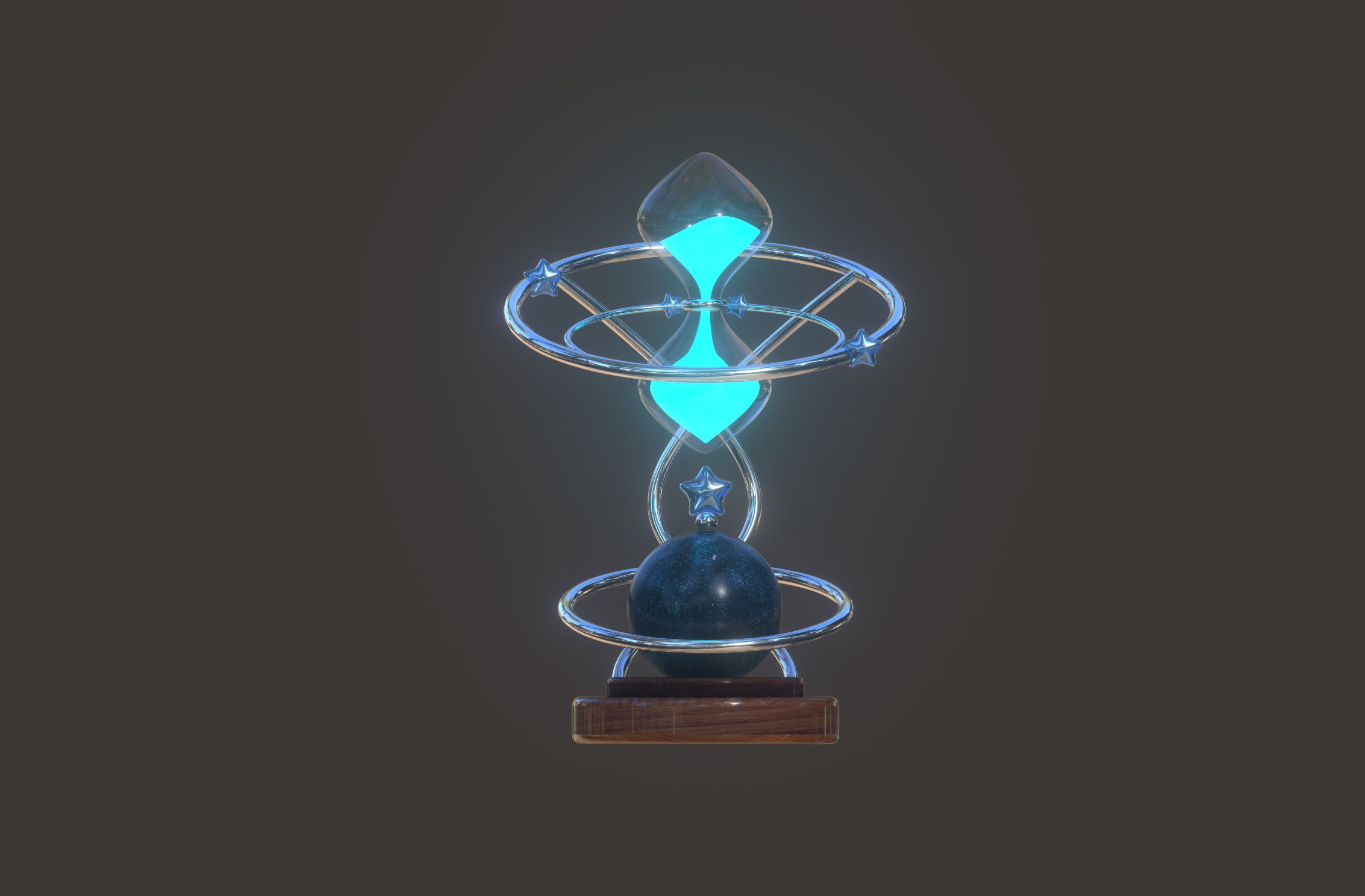 Outer space theme Hourglass 3D model_2