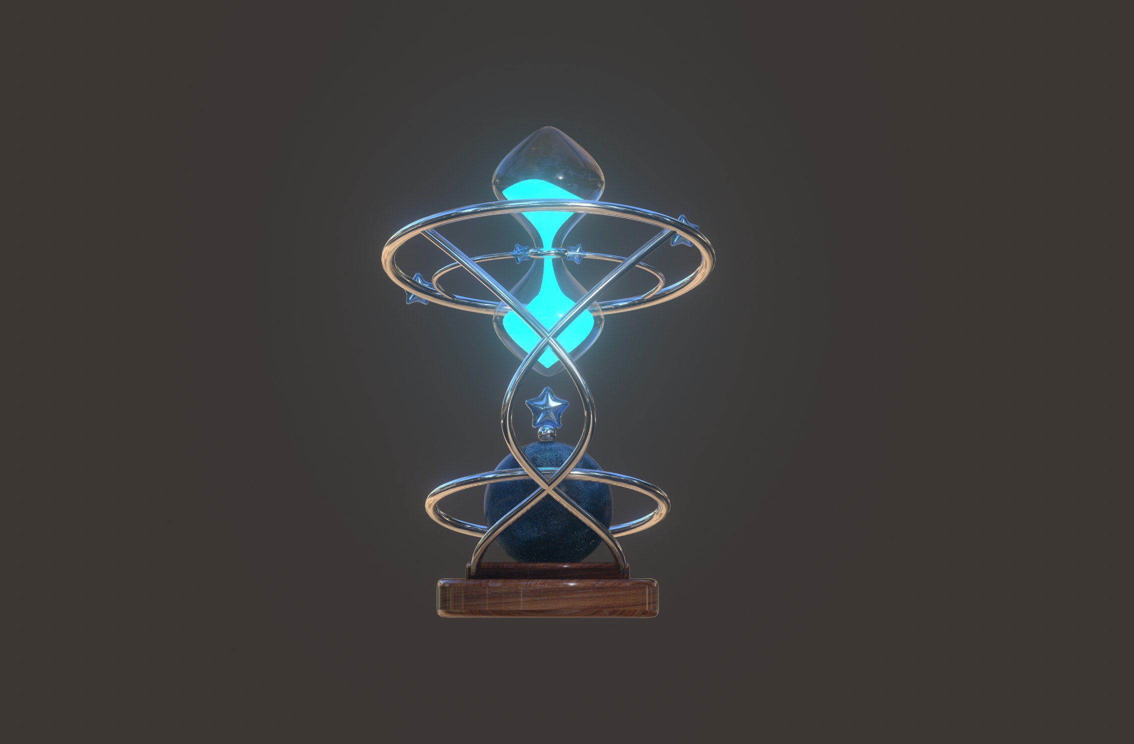 Outer space theme Hourglass 3D model_3