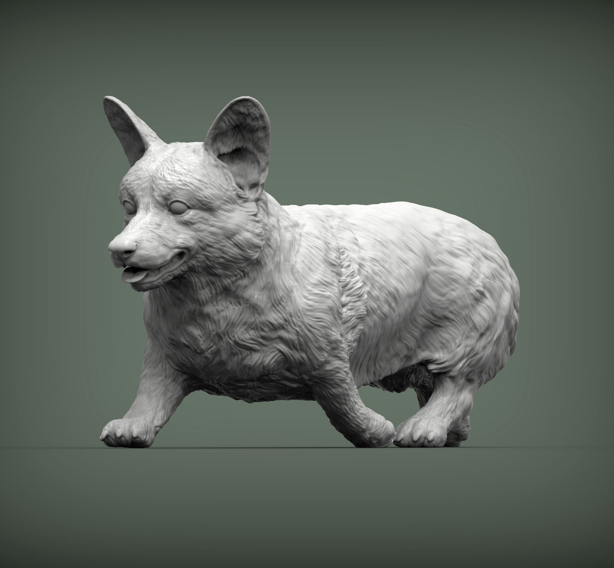 Pembroke Corgi runs 3D print model_7