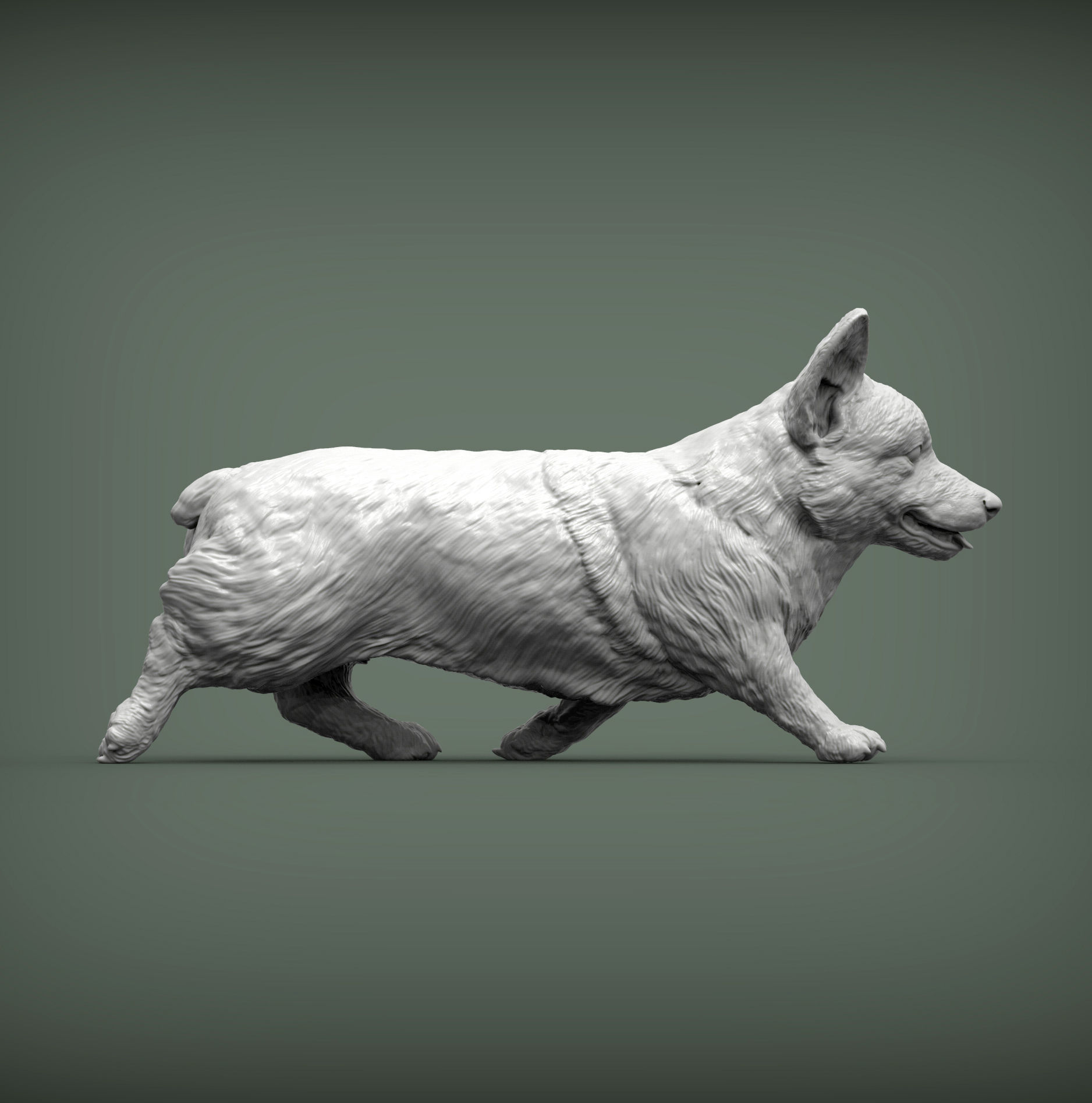 Pembroke Corgi runs 3D print model_9