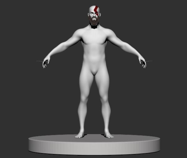 Kratos Man Full Body 3D Character Model 3D model_3