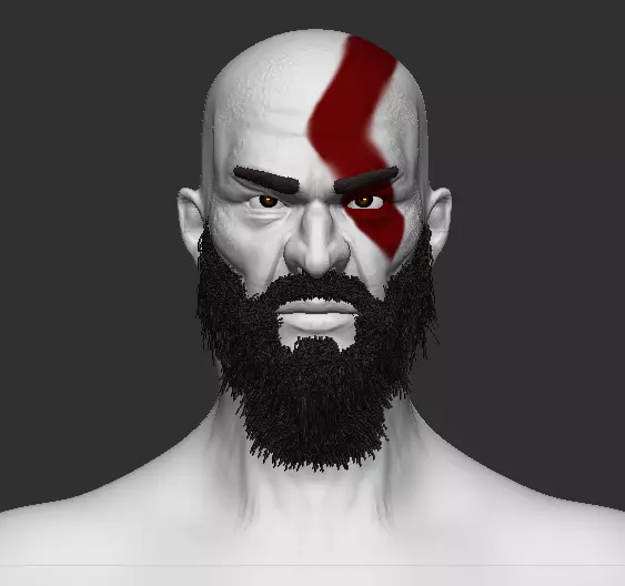 Kratos Man Full Body 3D Character Model 3D model_0