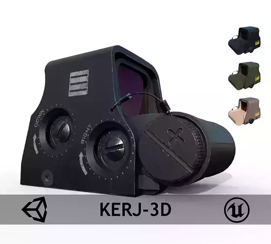 XPS2 Holographic Red Dot Sight Aiming System Low-poly 3D model