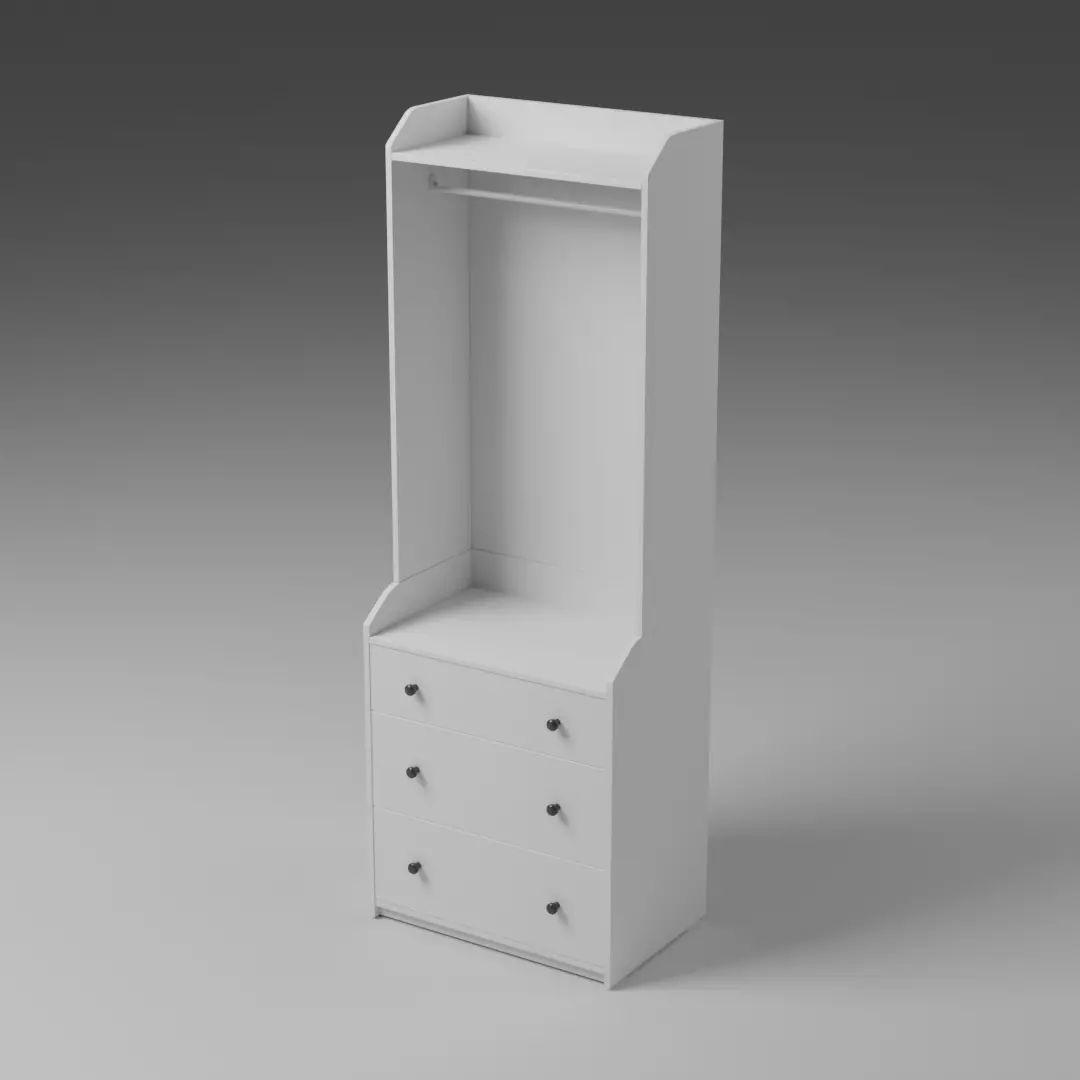 IKEA Hauga Solitaire Wardrobe 3D model_0