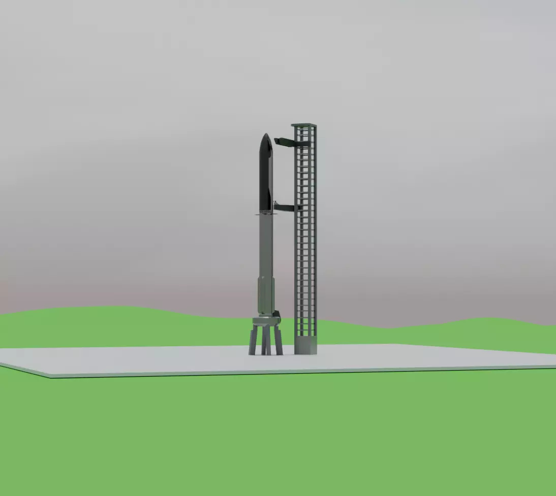Starship Free low-poly 3D model