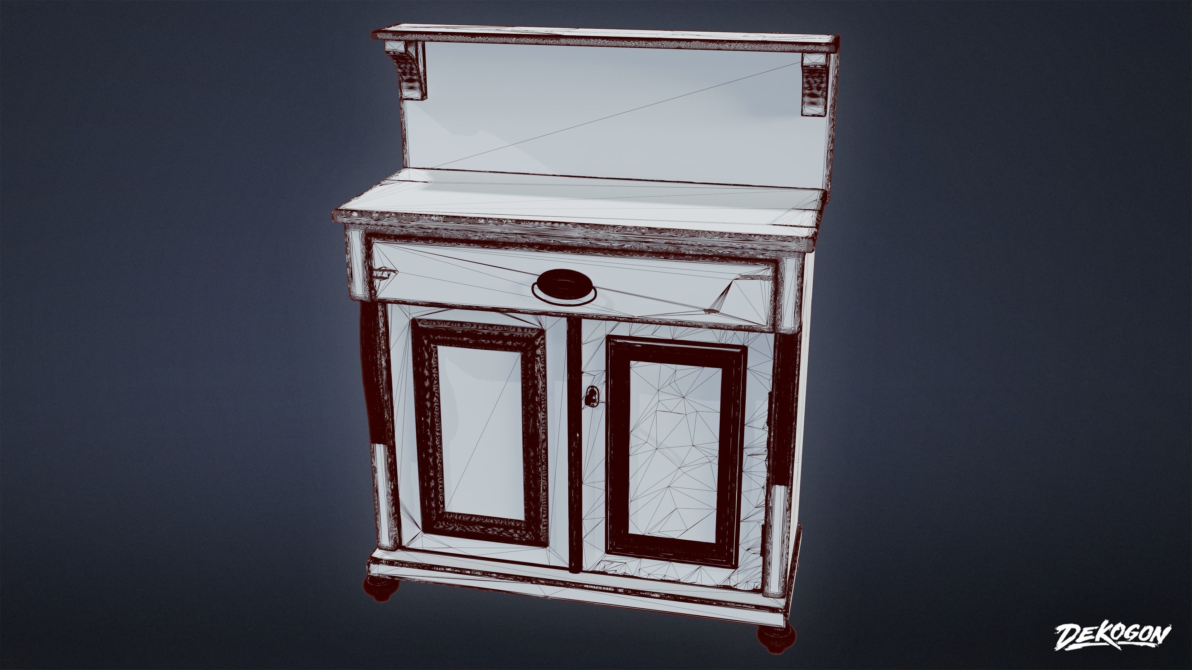VICTORIAN - Shelf Victorian 03 - NANITE Low-poly 3D model_8