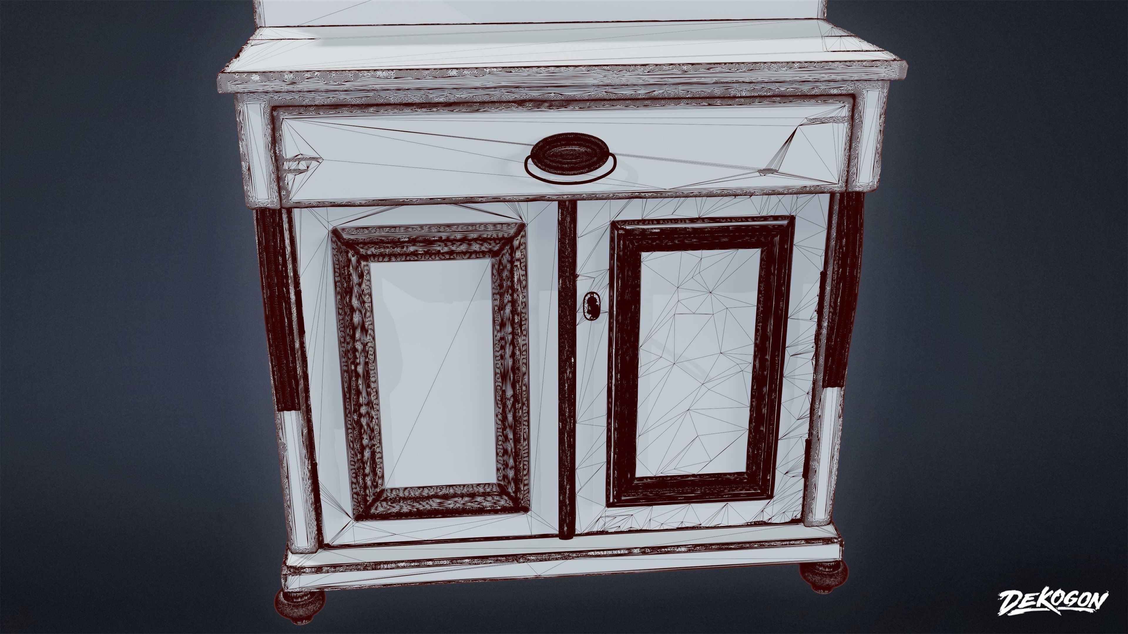 VICTORIAN - Shelf Victorian 03 - NANITE Low-poly 3D model_7