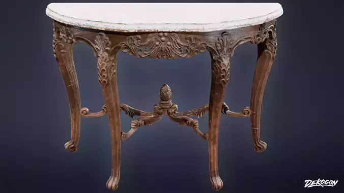 VICTORIAN - Side Table 01 - LOW POLY AND NANITE