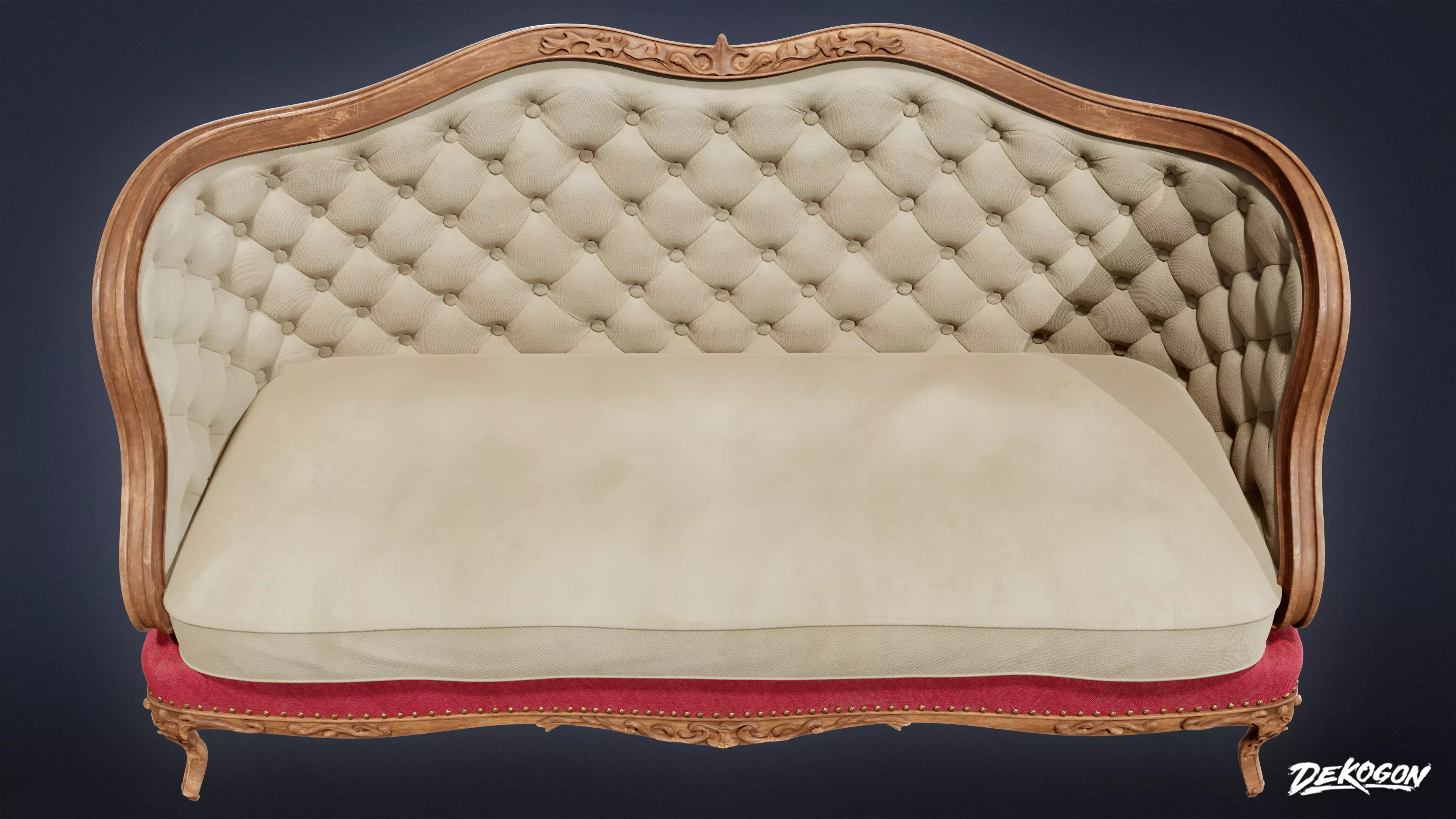VICTORIAN - Sofa Victorian 01 - LOW POLY AND NANITE Low-poly 3D model