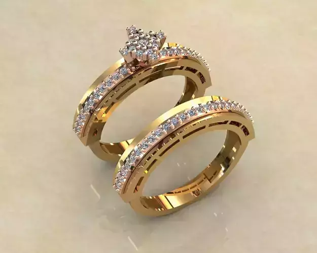 Womens Two piece solitaire ring