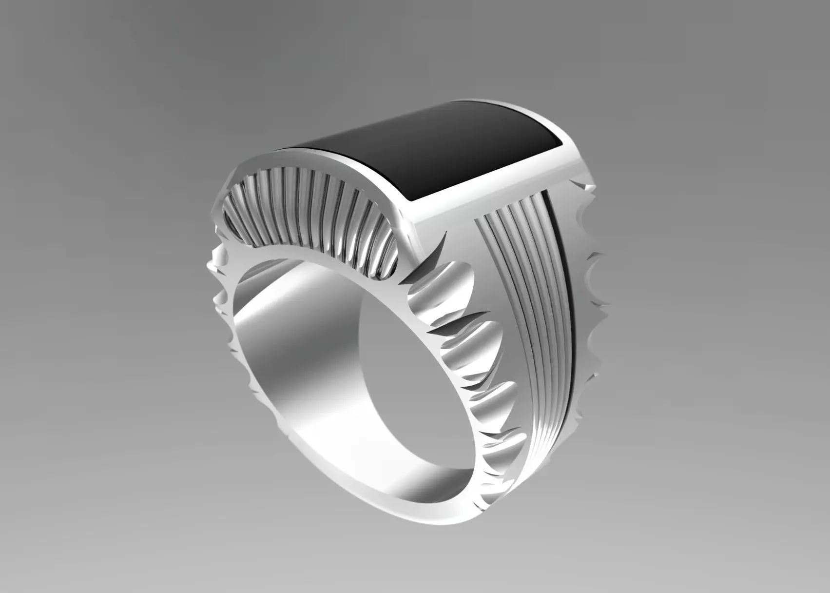 1 Cabochon Cocktail Ring 3D print model_0