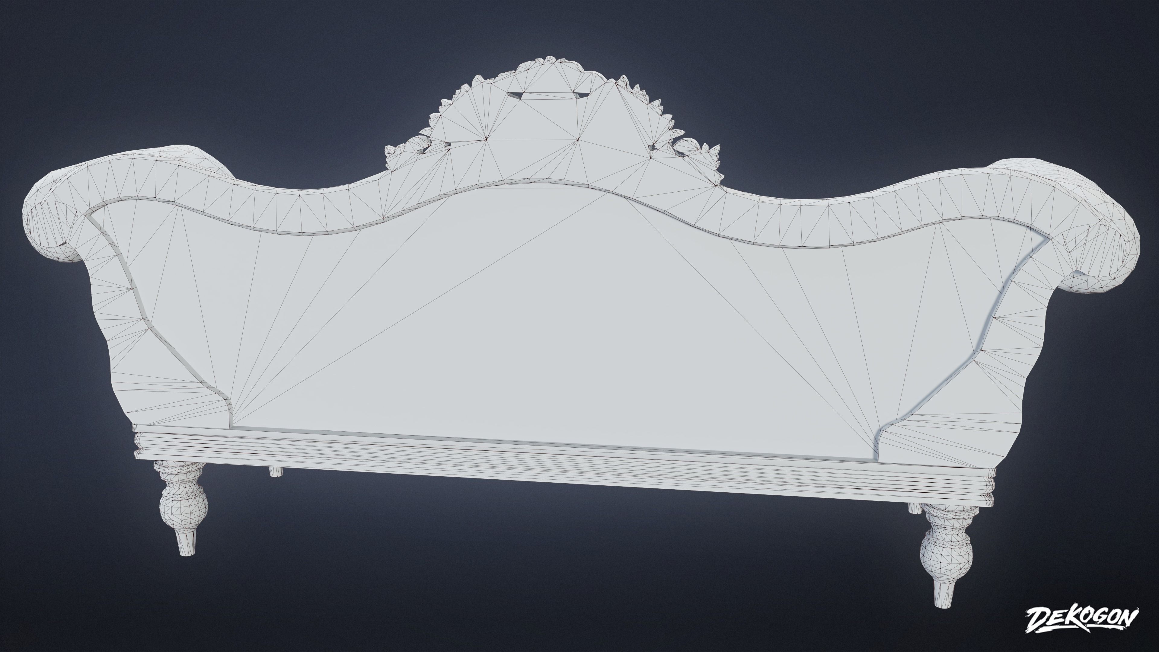 VICTORIAN - Sofa Victorian 09 - LOW POLY AND NANITE Low-poly 3D model_9