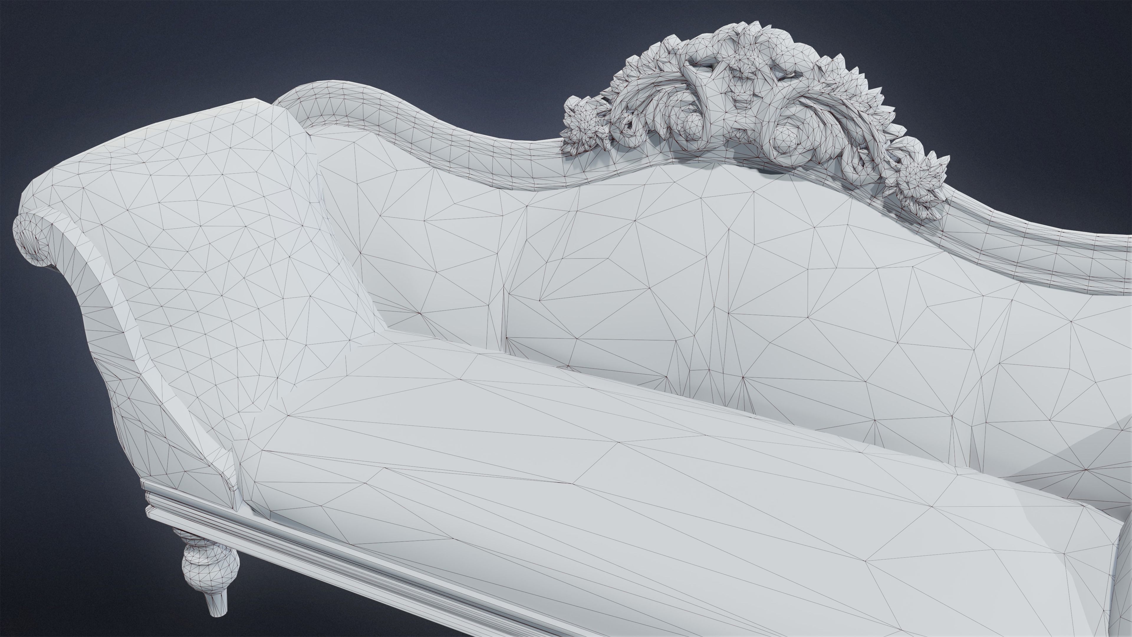 VICTORIAN - Sofa Victorian 09 - LOW POLY AND NANITE Low-poly 3D model_7