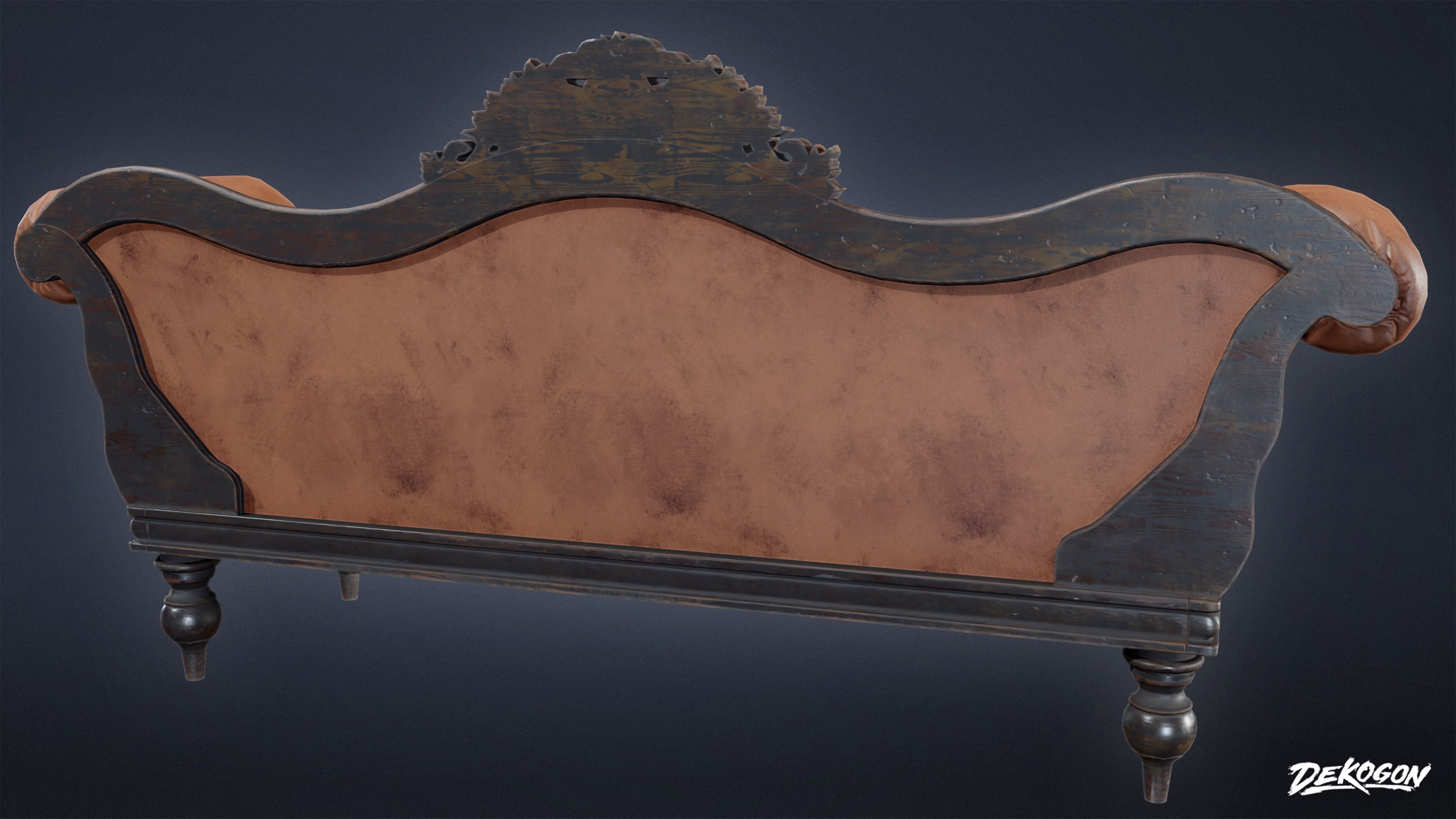 VICTORIAN - Sofa Victorian 09 - LOW POLY AND NANITE Low-poly 3D model_5