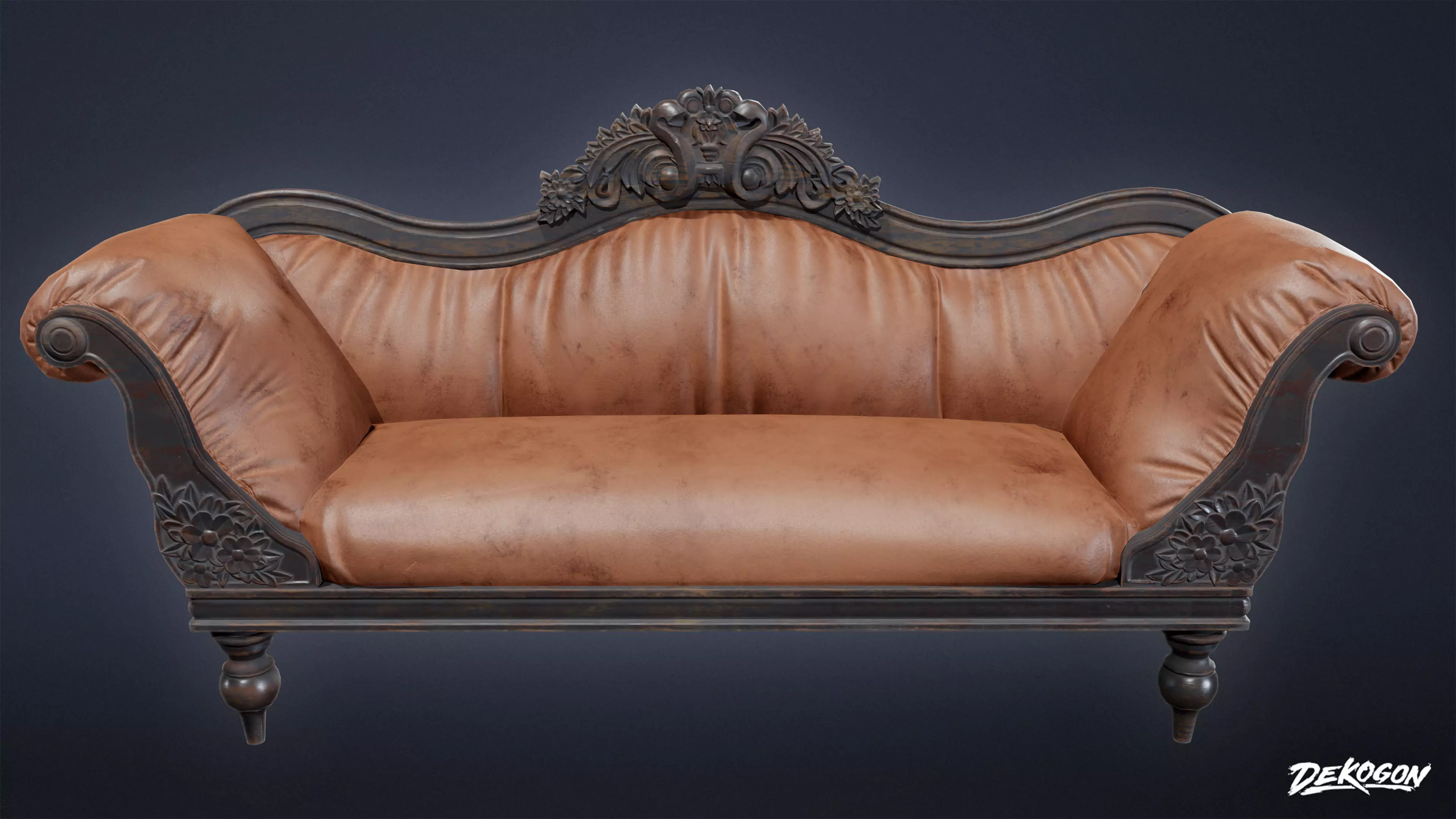 VICTORIAN - Sofa Victorian 09 - LOW POLY AND NANITE Low-poly 3D model_0